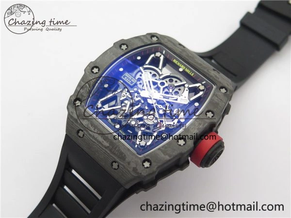 RM035-02 Real NTPT ZF All in One movement 1:1 Best Edition Skeleton Dial on Black Rubber Strap V Stretchable 9386