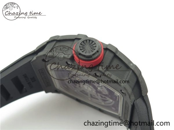 RM035-02 Real NTPT ZF All in One movement 1:1 Best Edition Skeleton Dial on Black Rubber Strap V Stretchable 9386
