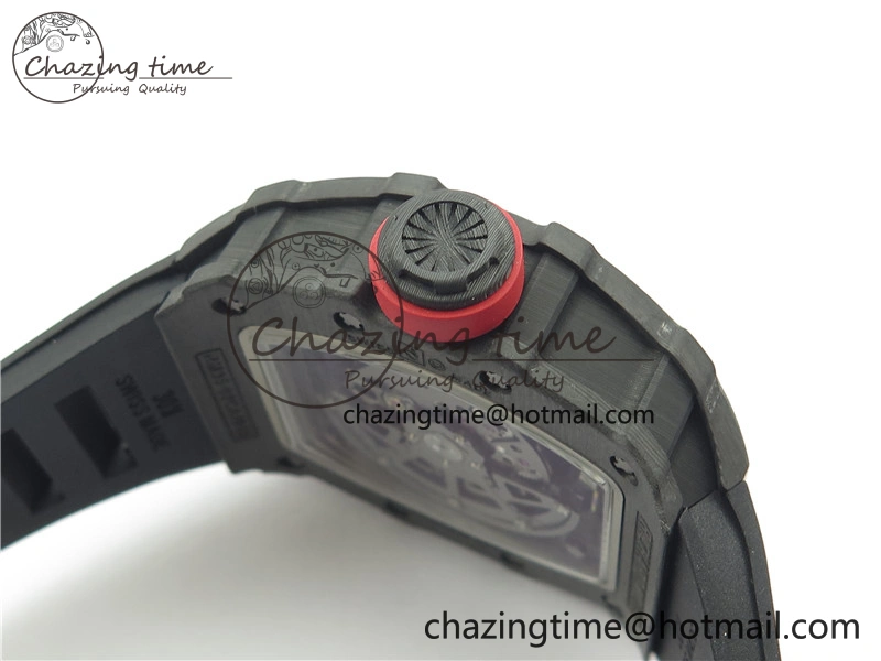 RM035-02 Real NTPT ZF All in One movement 1:1 Best Edition Skeleton Dial on Black Rubber Strap V Stretchable 9386