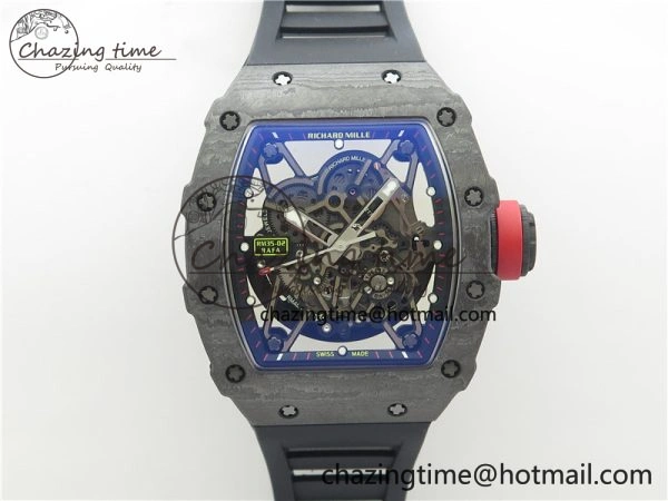 RM035-02 Real NTPT ZF All in One movement 1:1 Best Edition Skeleton Dial on Black Rubber Strap V Stretchable 9386