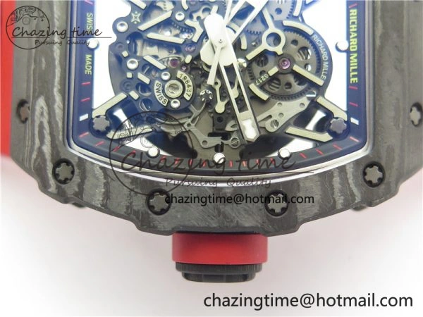 Soft RM035-02 Real NTPT ZF All in One movement 1:1 Best Edition Skeleton Dial on Red Rubber Strap V 9388