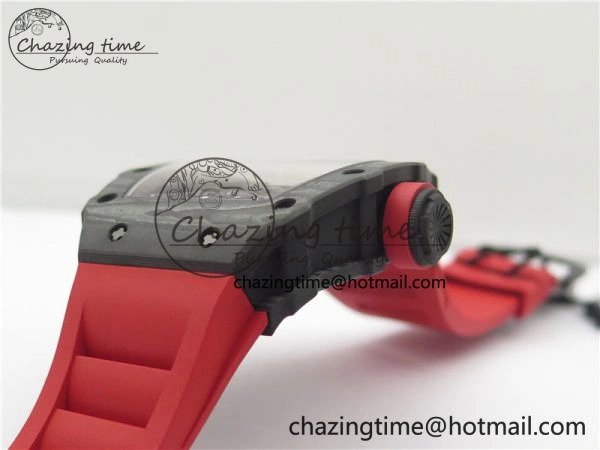 Soft RM035-02 Real NTPT ZF All in One movement 1:1 Best Edition Skeleton Dial on Red Rubber Strap V 9388