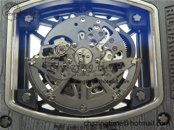 Soft RM035-02 Real NTPT ZF All in One movement 1:1 Best Edition Skeleton Dial on Red Rubber Strap V 9388