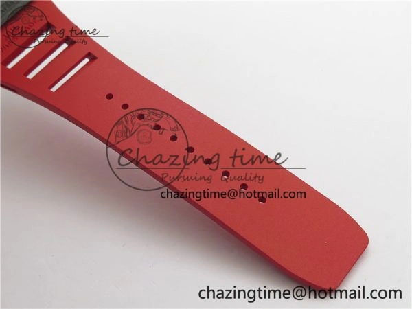Soft RM035-02 Real NTPT ZF All in One movement 1:1 Best Edition Skeleton Dial on Red Rubber Strap V 9388