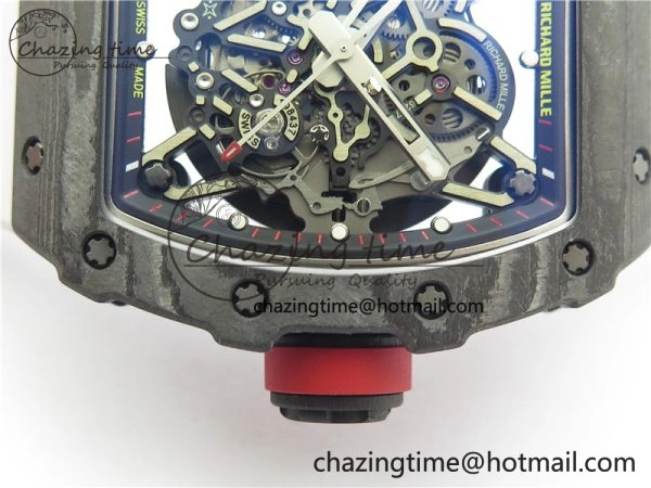 Functional RM035-02 Real NTPT ZF All in One movement 1:1 Best Edition Skeleton Dial on White Rubber Strap V 9389