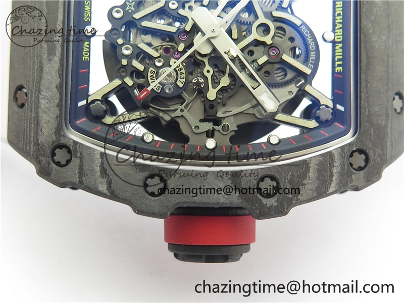 Functional RM035-02 Real NTPT ZF All in One movement 1:1 Best Edition Skeleton Dial on White Rubber Strap V 9389