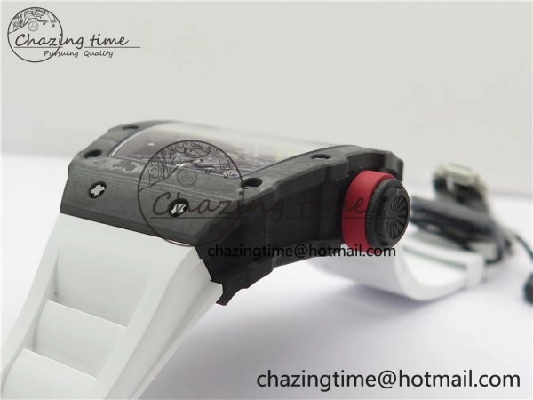 Functional RM035-02 Real NTPT ZF All in One movement 1:1 Best Edition Skeleton Dial on White Rubber Strap V 9389