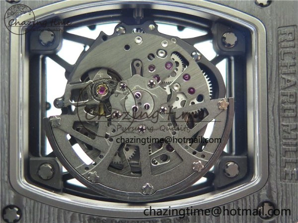 Functional RM035-02 Real NTPT ZF All in One movement 1:1 Best Edition Skeleton Dial on White Rubber Strap V 9389