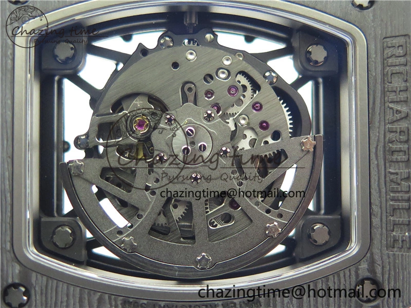 Functional RM035-02 Real NTPT ZF All in One movement 1:1 Best Edition Skeleton Dial on White Rubber Strap V 9389