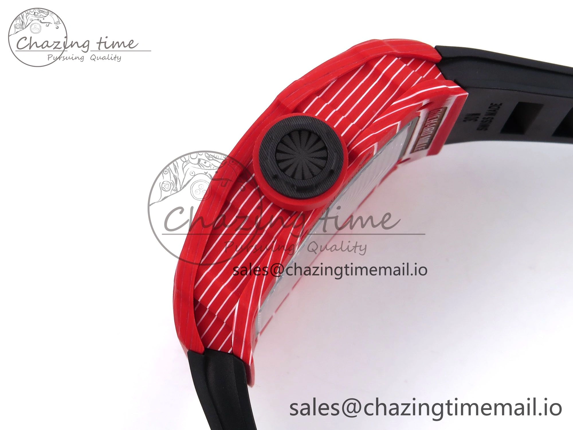 RM035-02 Red NTPT ZF 1:1 Best Edition Skeleton Dial on Black Rubber Strap RMAL1 Super Clone V Lightweight 9264