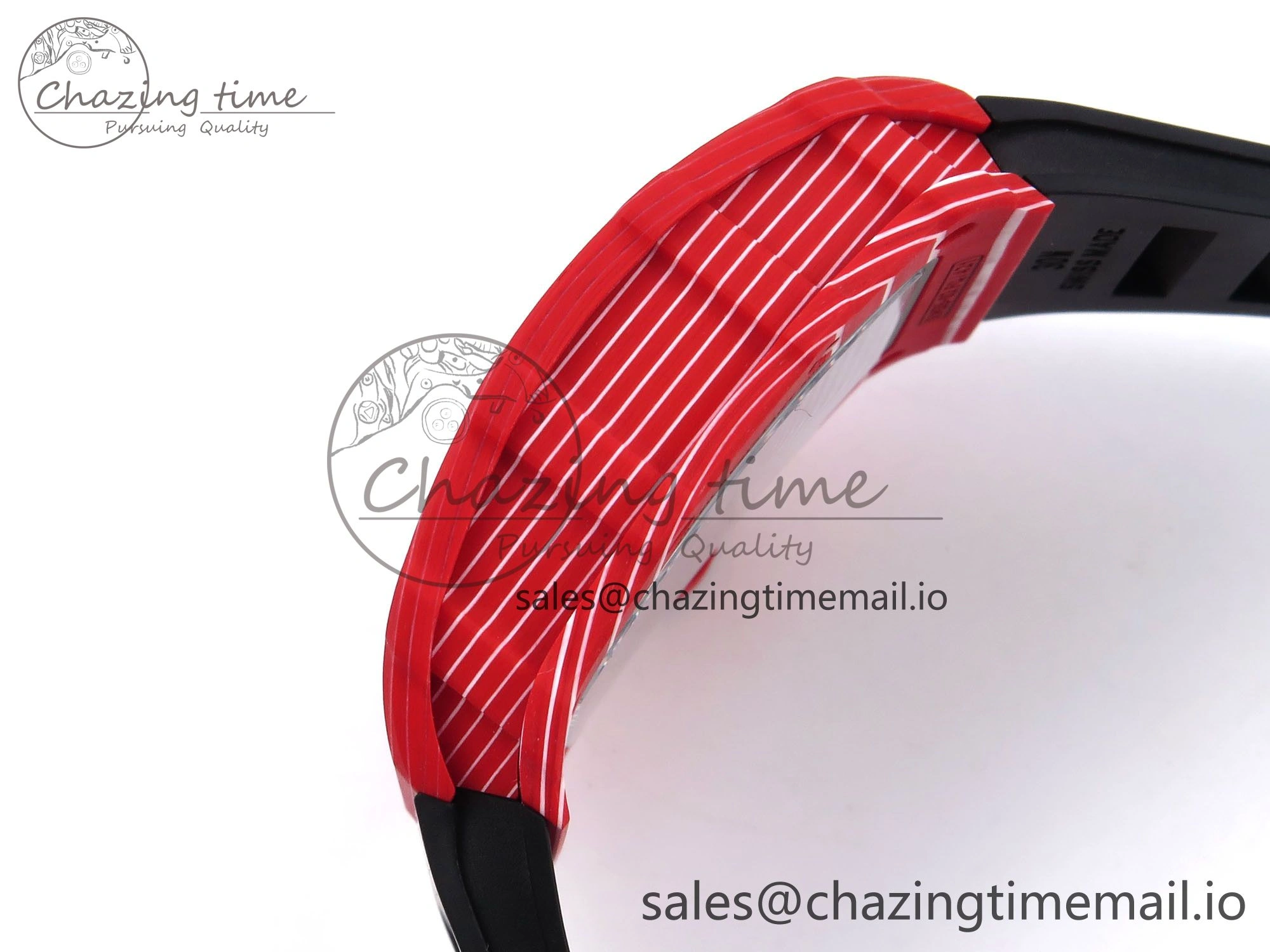 RM035-02 Red NTPT ZF 1:1 Best Edition Skeleton Dial on Black Rubber Strap RMAL1 Super Clone V Lightweight 9264