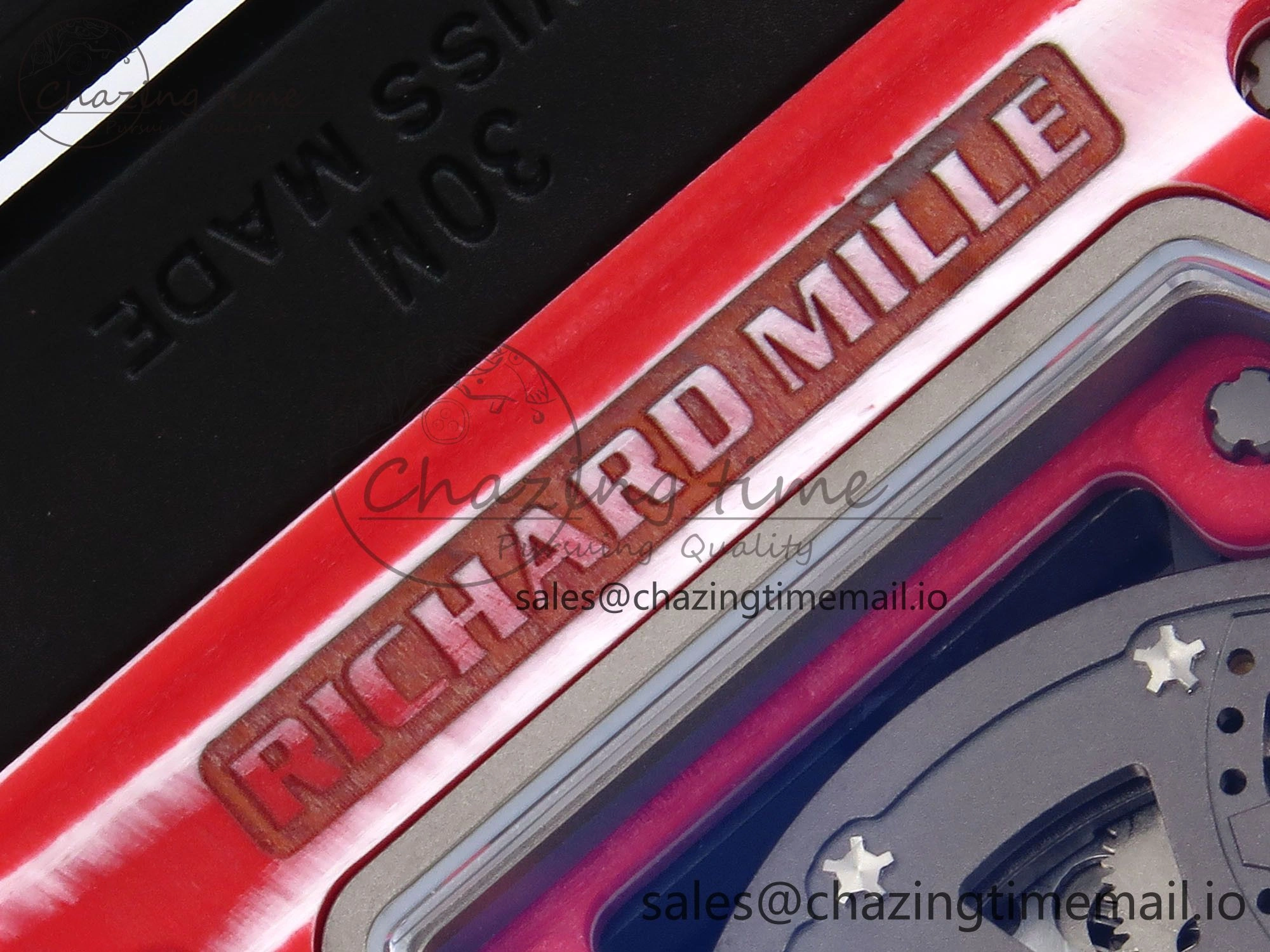 RM035-02 Red NTPT ZF 1:1 Best Edition Skeleton Dial on Black Rubber Strap RMAL1 Super Clone V Lightweight 9264