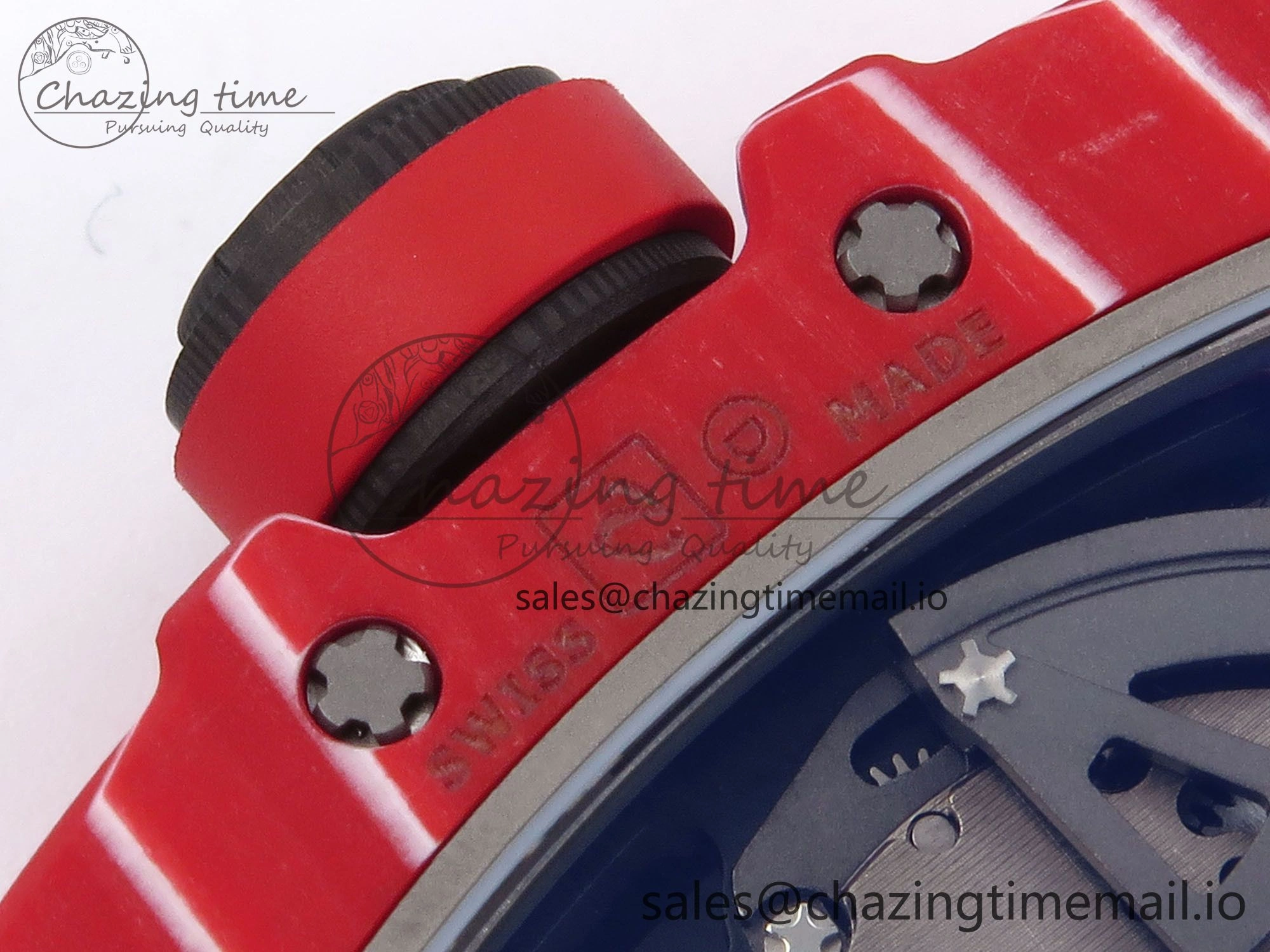 RM035-02 Red NTPT ZF 1:1 Best Edition Skeleton Dial on Black Rubber Strap RMAL1 Super Clone V Lightweight 9264