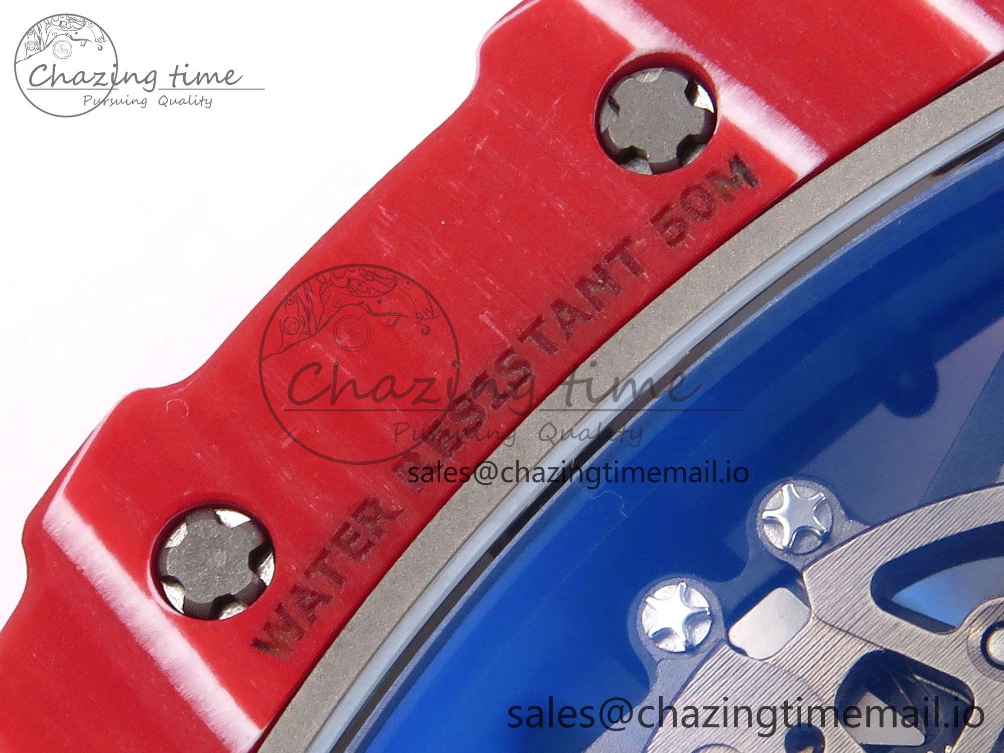 RM035-02 Red NTPT ZF 1:1 Best Edition Skeleton Dial on Black Rubber Strap RMAL1 Super Clone V Lightweight 9264