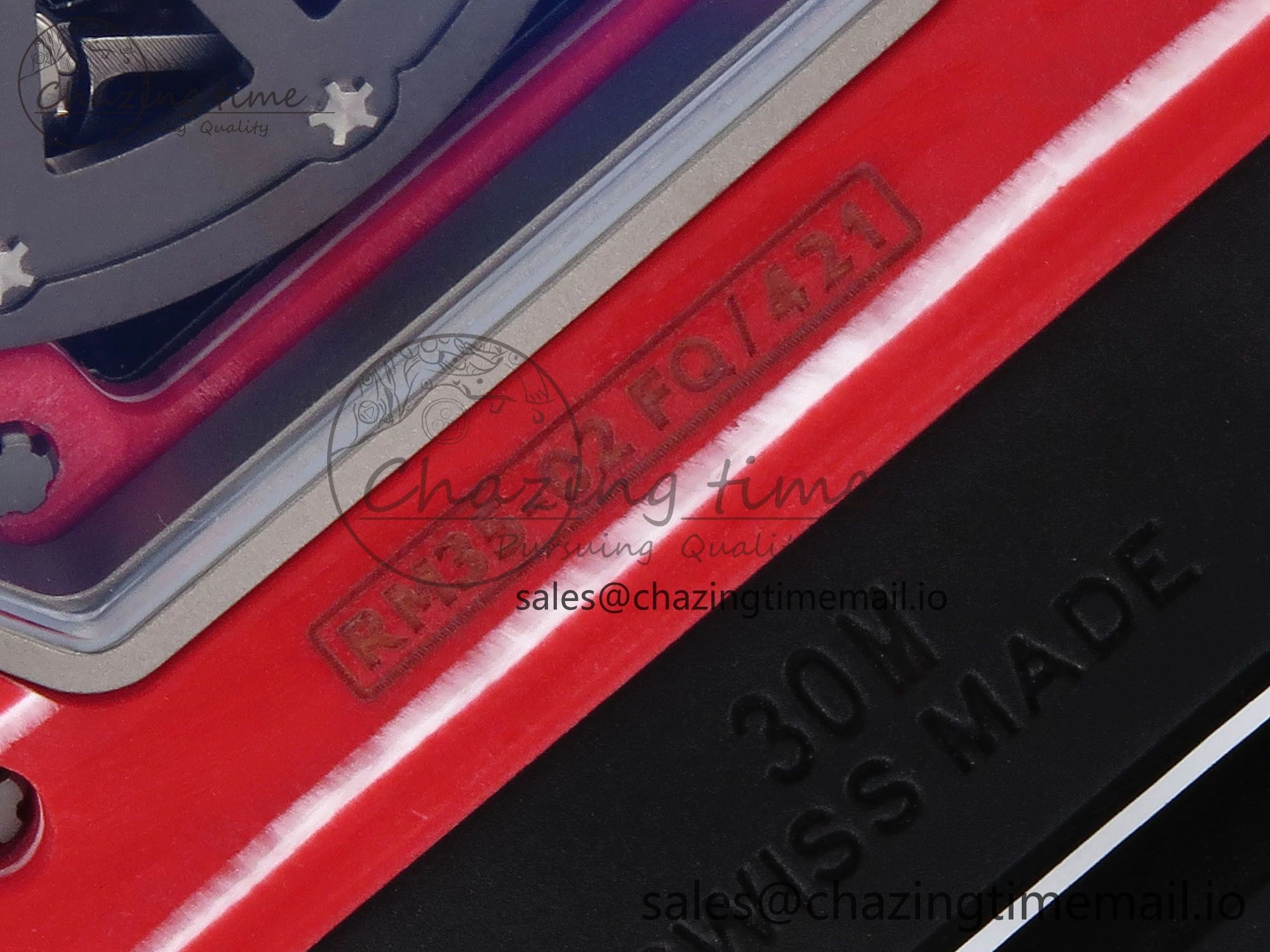 RM035-02 Red NTPT ZF 1:1 Best Edition Skeleton Dial on Black Rubber Strap RMAL1 Super Clone V Lightweight 9264