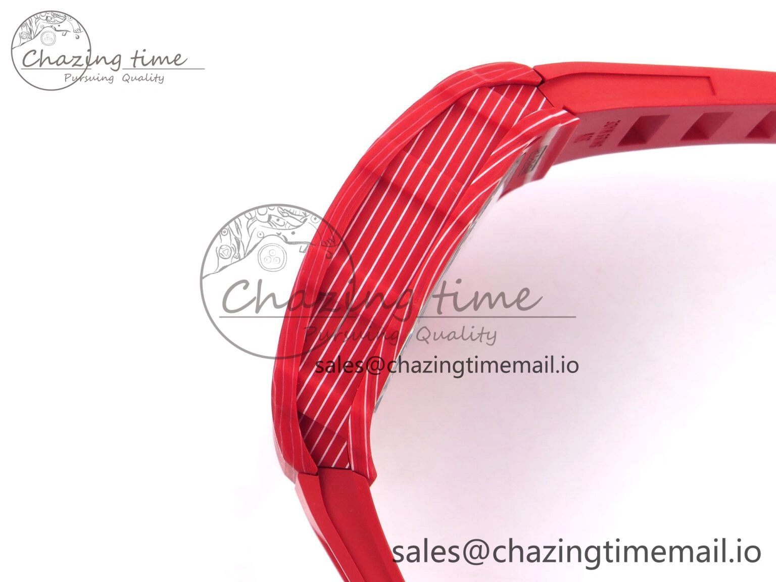 RM035-02 Red NTPT ZF 1:1 Best Edition Skeleton Dial on Red Rubber Strap RMAL1 Super Clone V ModernLook 9266