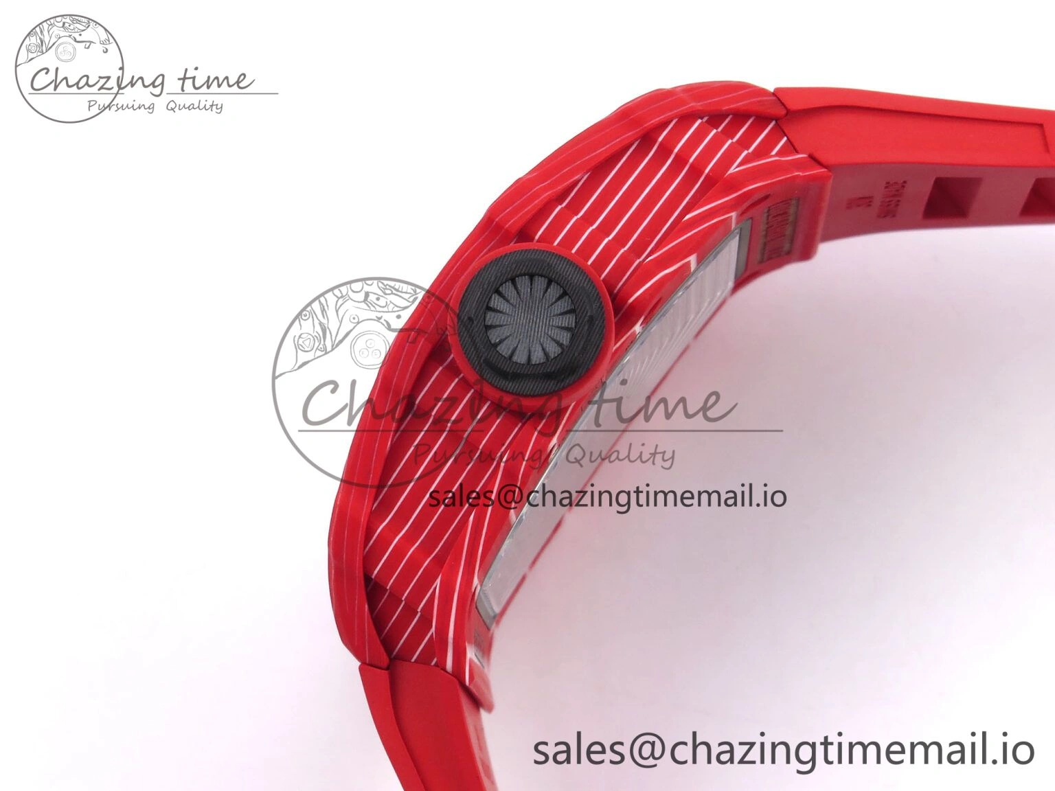 RM035-02 Red NTPT ZF 1:1 Best Edition Skeleton Dial on Red Rubber Strap RMAL1 Super Clone V ModernLook 9266