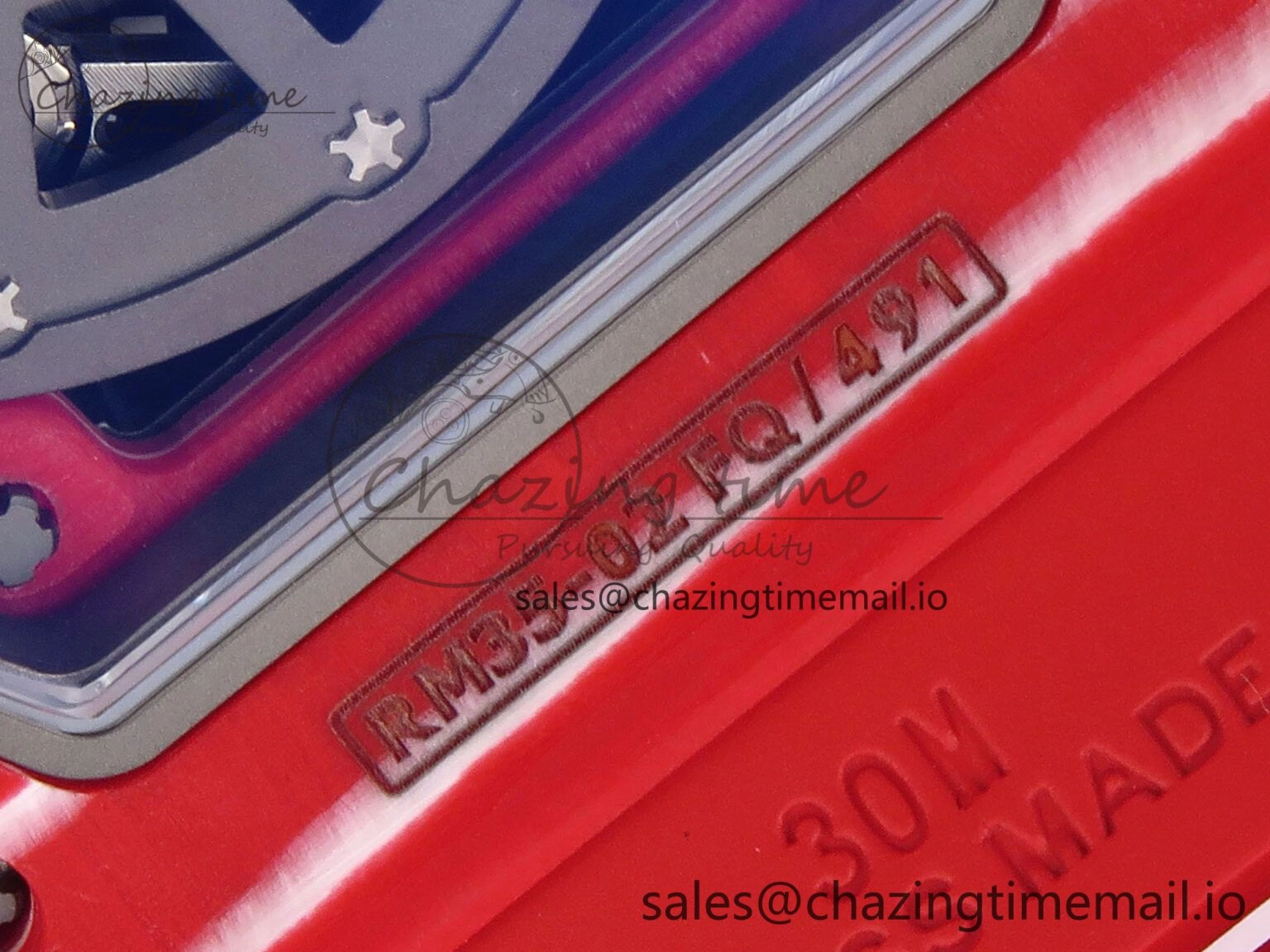 RM035-02 Red NTPT ZF 1:1 Best Edition Skeleton Dial on Red Rubber Strap RMAL1 Super Clone V ModernLook 9266