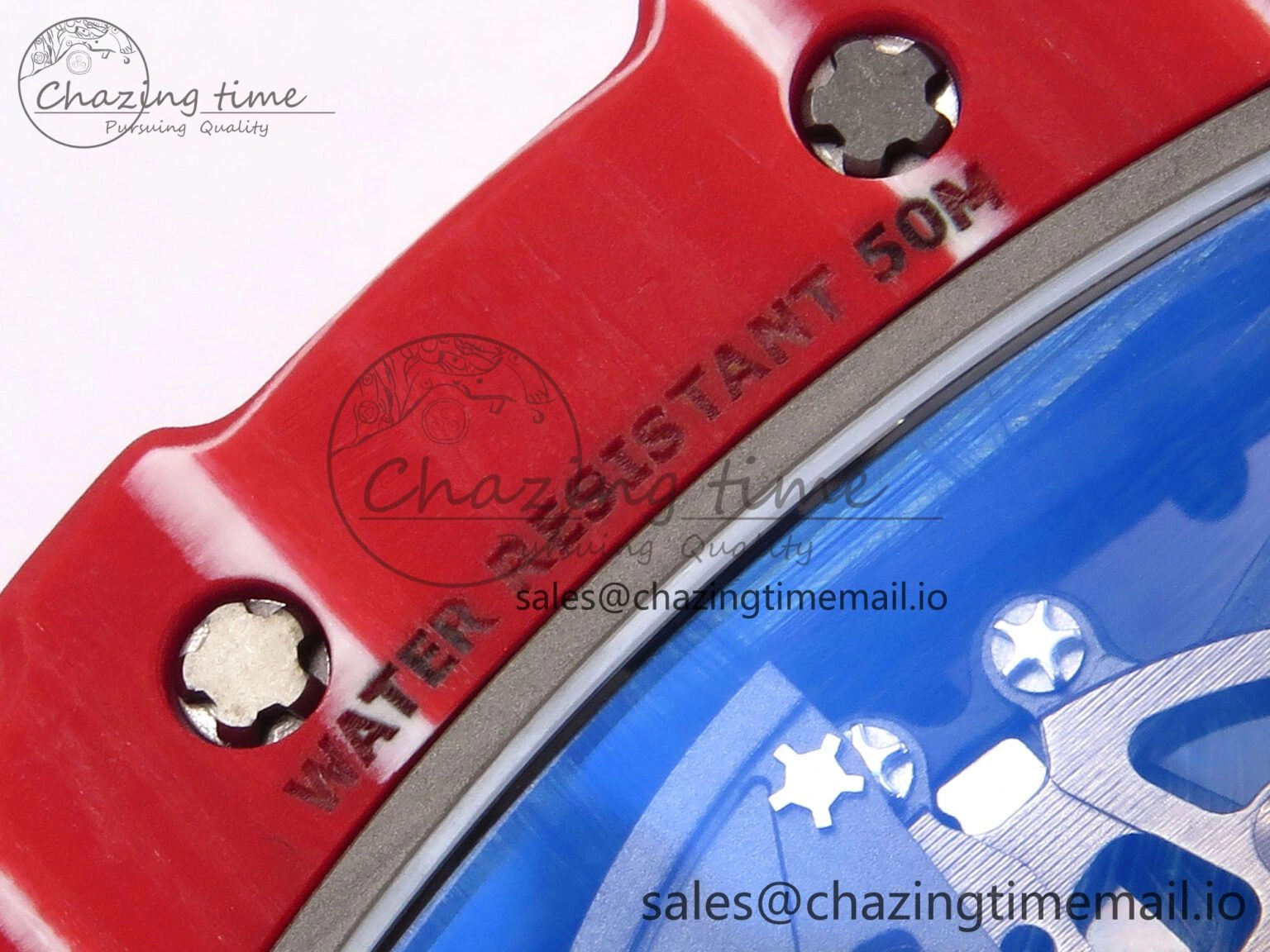 RM035-02 Red NTPT ZF 1:1 Best Edition Skeleton Dial on Red Rubber Strap RMAL1 Super Clone V ModernLook 9266