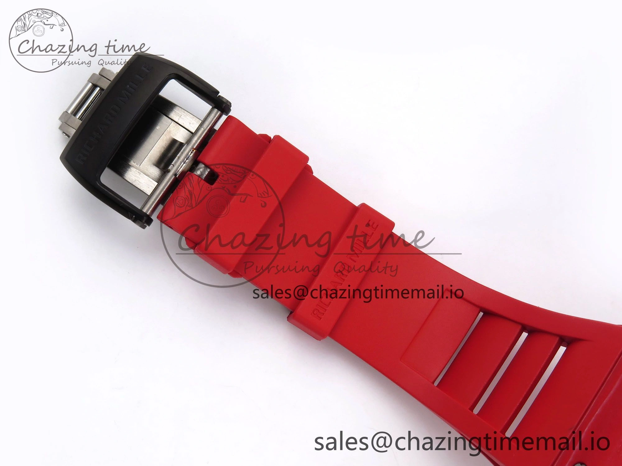 RM035-02 Red NTPT ZF 1:1 Best Edition Skeleton Dial on Red Rubber Strap RMAL1 Super Clone V ModernLook 9266