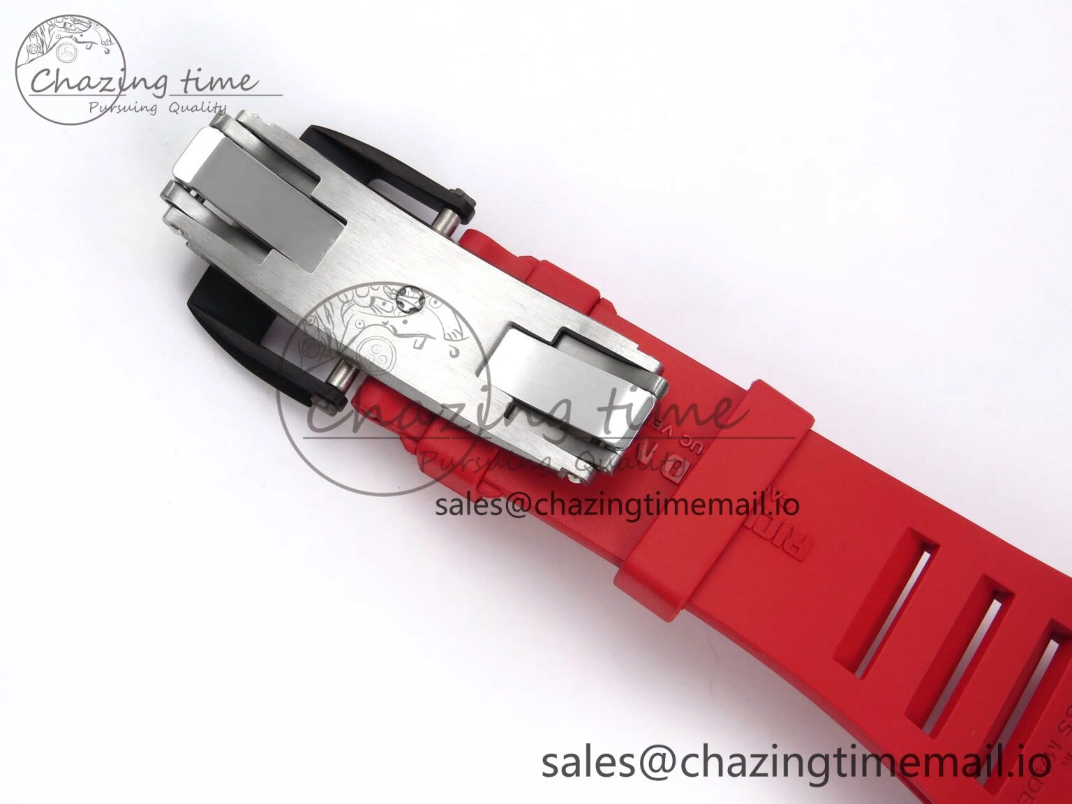 RM035-02 Red NTPT ZF 1:1 Best Edition Skeleton Dial on Red Rubber Strap RMAL1 Super Clone V ModernLook 9266