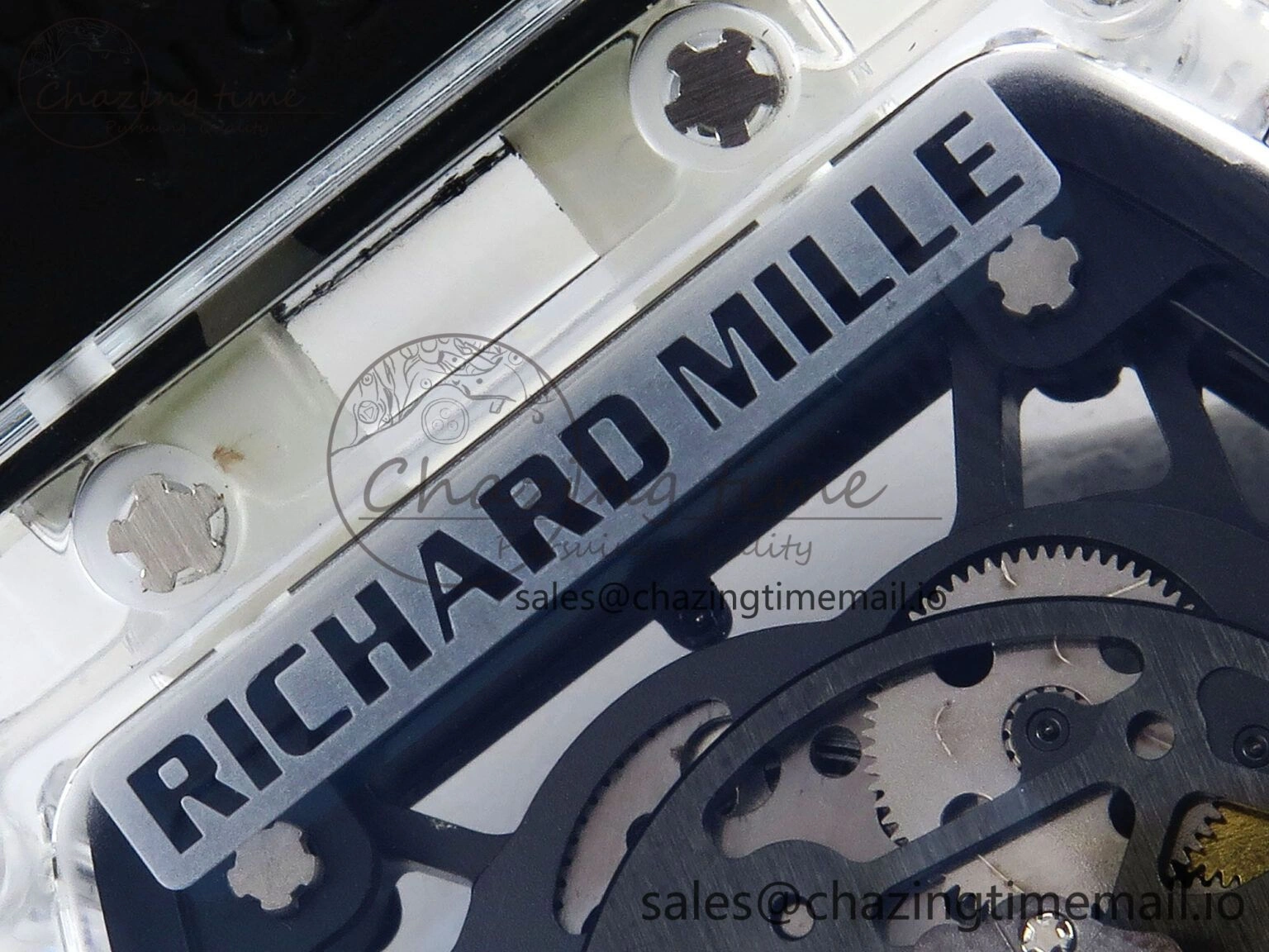 Bright RM035-02 Transparent RMF 1:1 Best Edition Skeleton Dial on Black Rubber Strap RMAL 9280