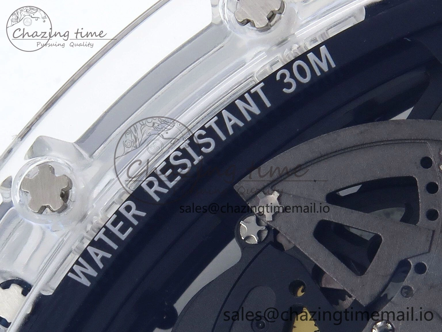 Bright RM035-02 Transparent RMF 1:1 Best Edition Skeleton Dial on Black Rubber Strap RMAL 9280