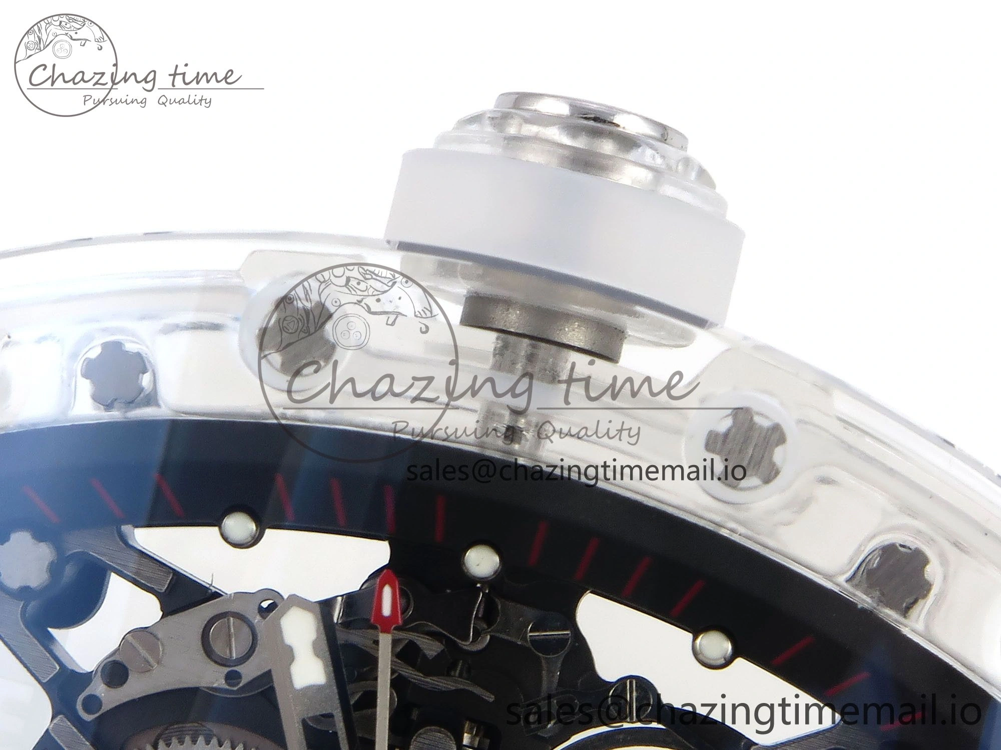 RM035-02 Transparent RMF 1:1 Best Edition Skeleton Dial on Transparent Rubber Strap RMAL Neat 9281