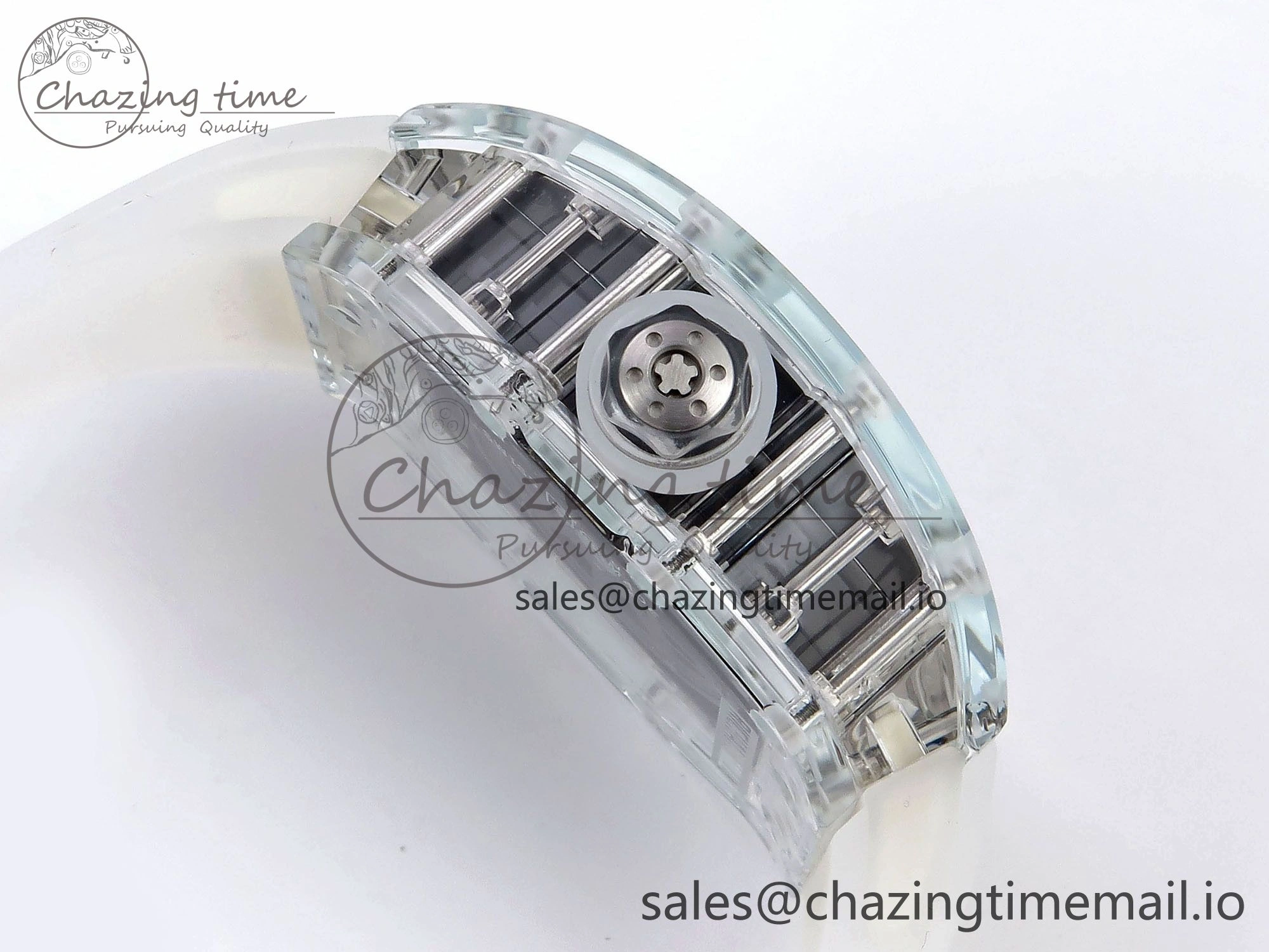RM035-02 Transparent RMF 1:1 Best Edition Skeleton Dial on Transparent Rubber Strap RMAL Neat 9281