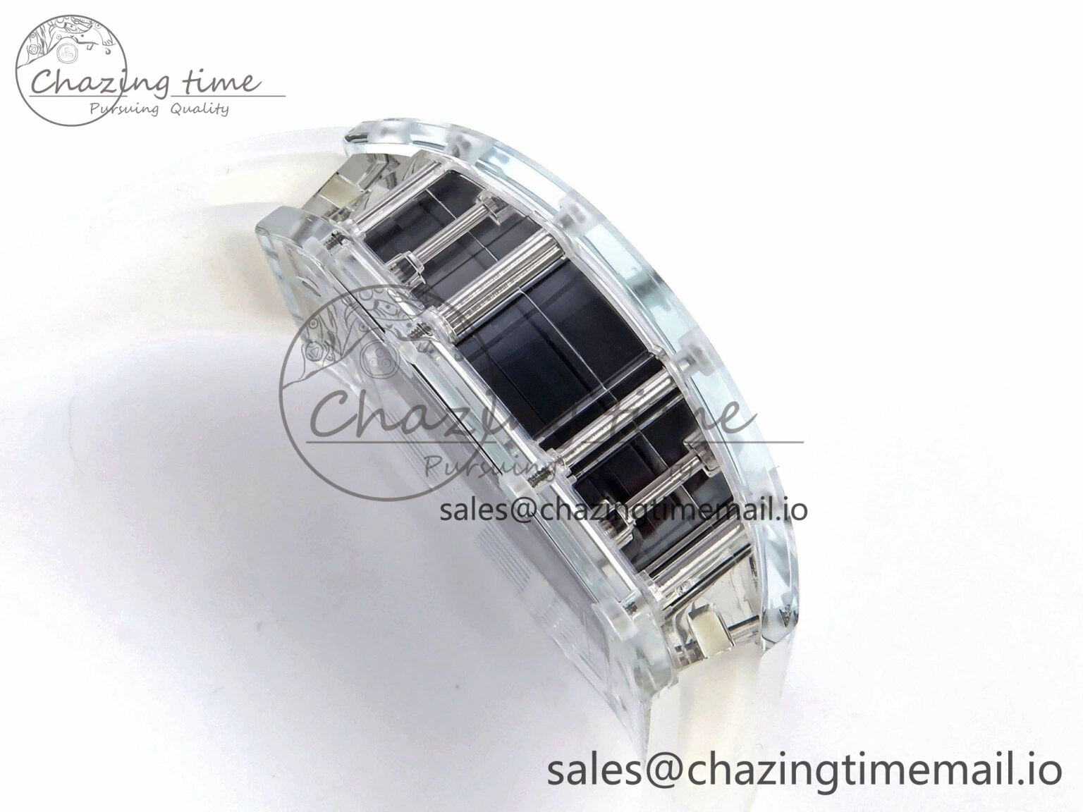 RM035-02 Transparent RMF 1:1 Best Edition Skeleton Dial on Transparent Rubber Strap RMAL Neat 9281