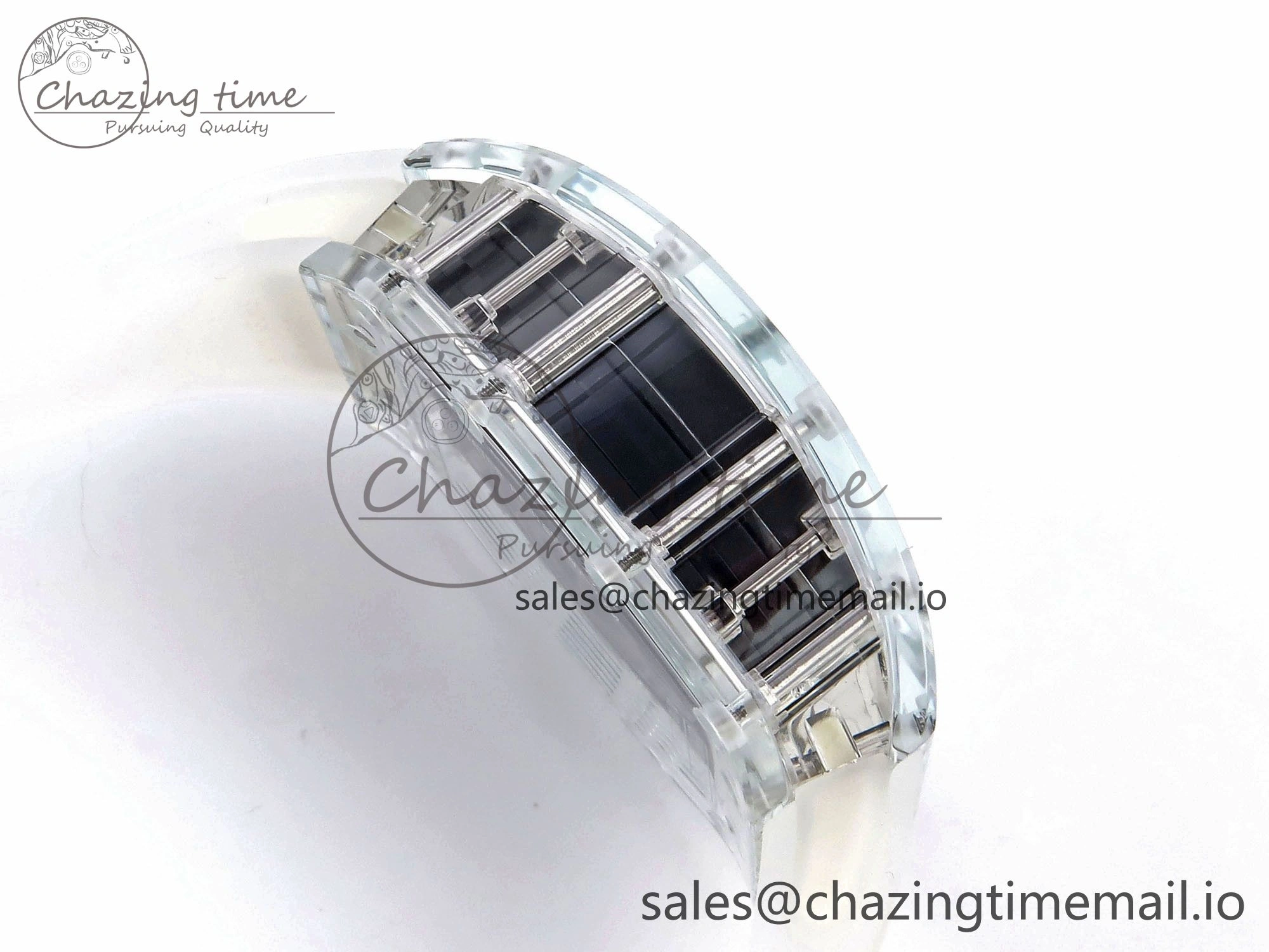 RM035-02 Transparent RMF 1:1 Best Edition Skeleton Dial on Transparent Rubber Strap RMAL Neat 9281