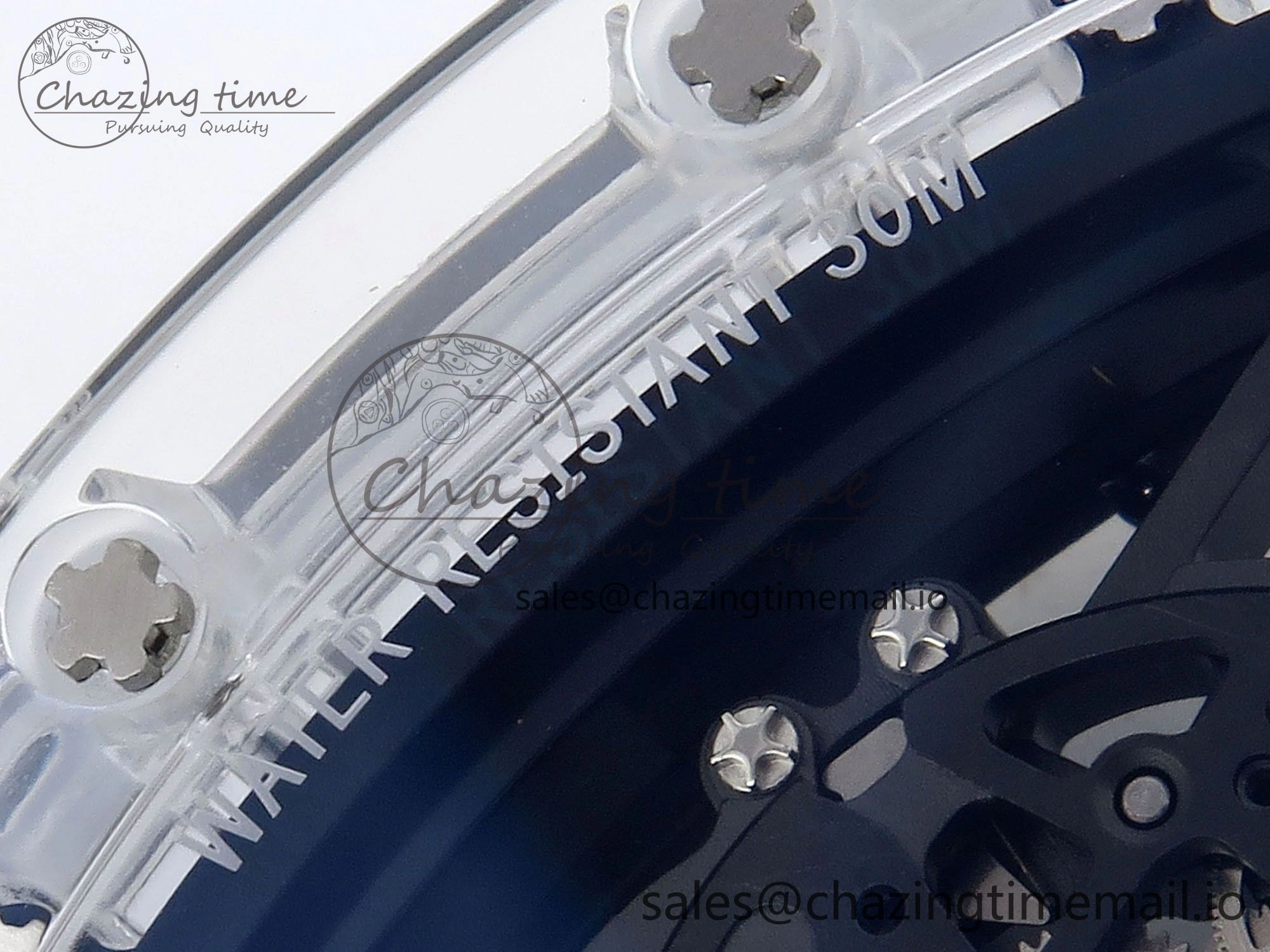 RM035-02 Transparent RMF 1:1 Best Edition Skeleton Dial on Transparent Rubber Strap RMAL Neat 9281