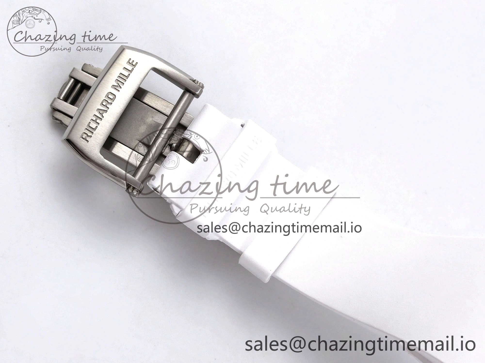 RM035-02 Transparent RMF 1:1 Best Edition Skeleton Dial on White Rubber Strap RMAL WrinkleFree 9282