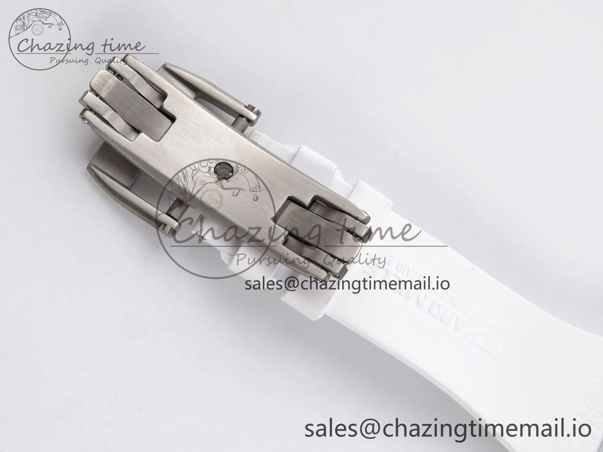 RM035-02 Transparent RMF 1:1 Best Edition Skeleton Dial on White Rubber Strap RMAL WrinkleFree 9282