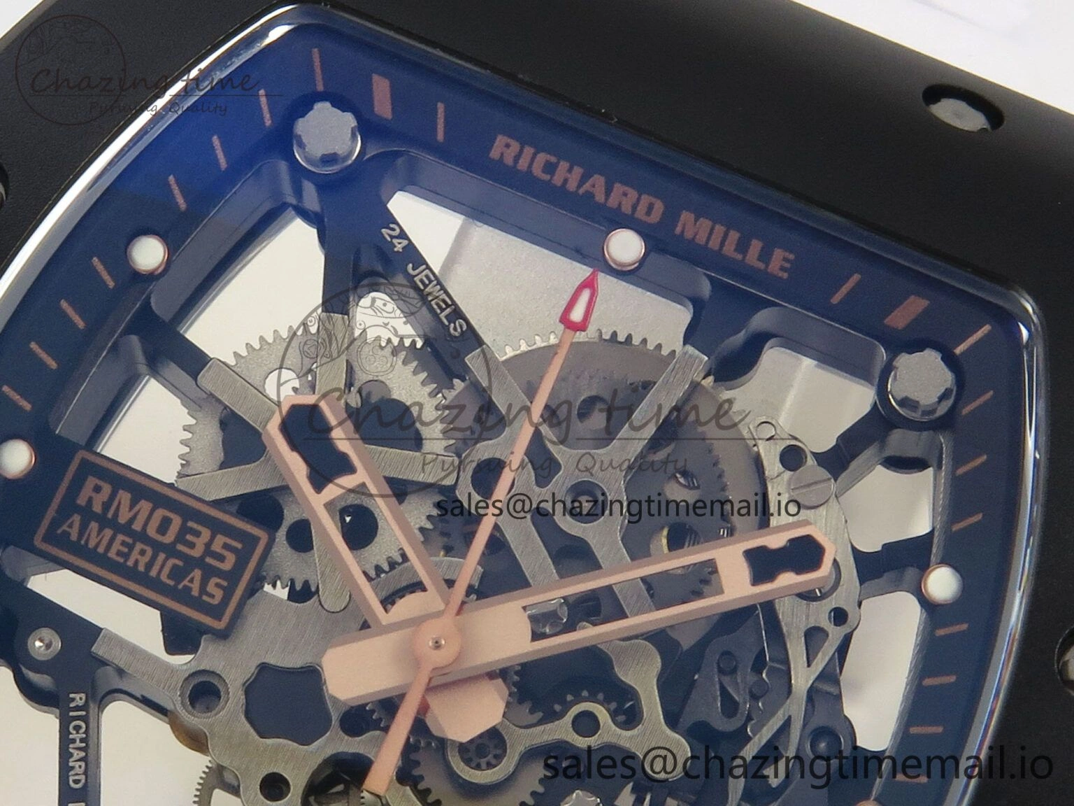 Fashionable RM035 Americas RG Black Ceramic SONIC Best Edition Skeleton Dial on White Rubber Strap Clone RMUL 9139