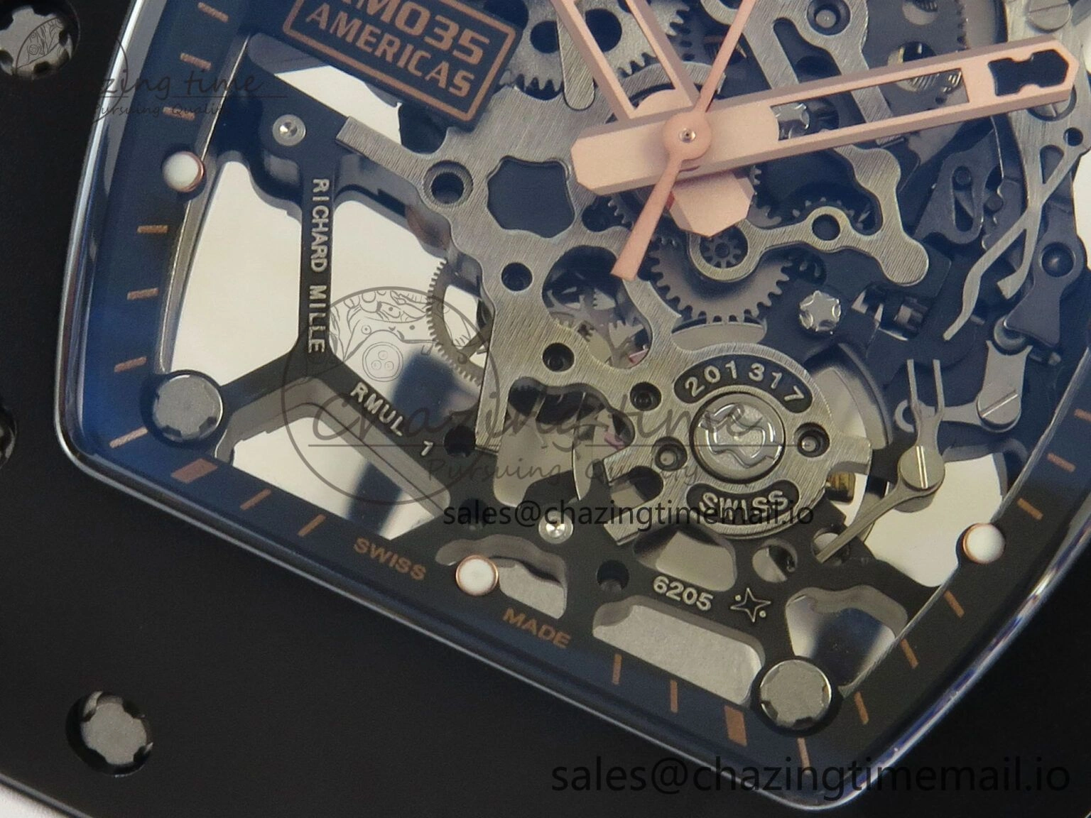 Fashionable RM035 Americas RG Black Ceramic SONIC Best Edition Skeleton Dial on White Rubber Strap Clone RMUL 9139