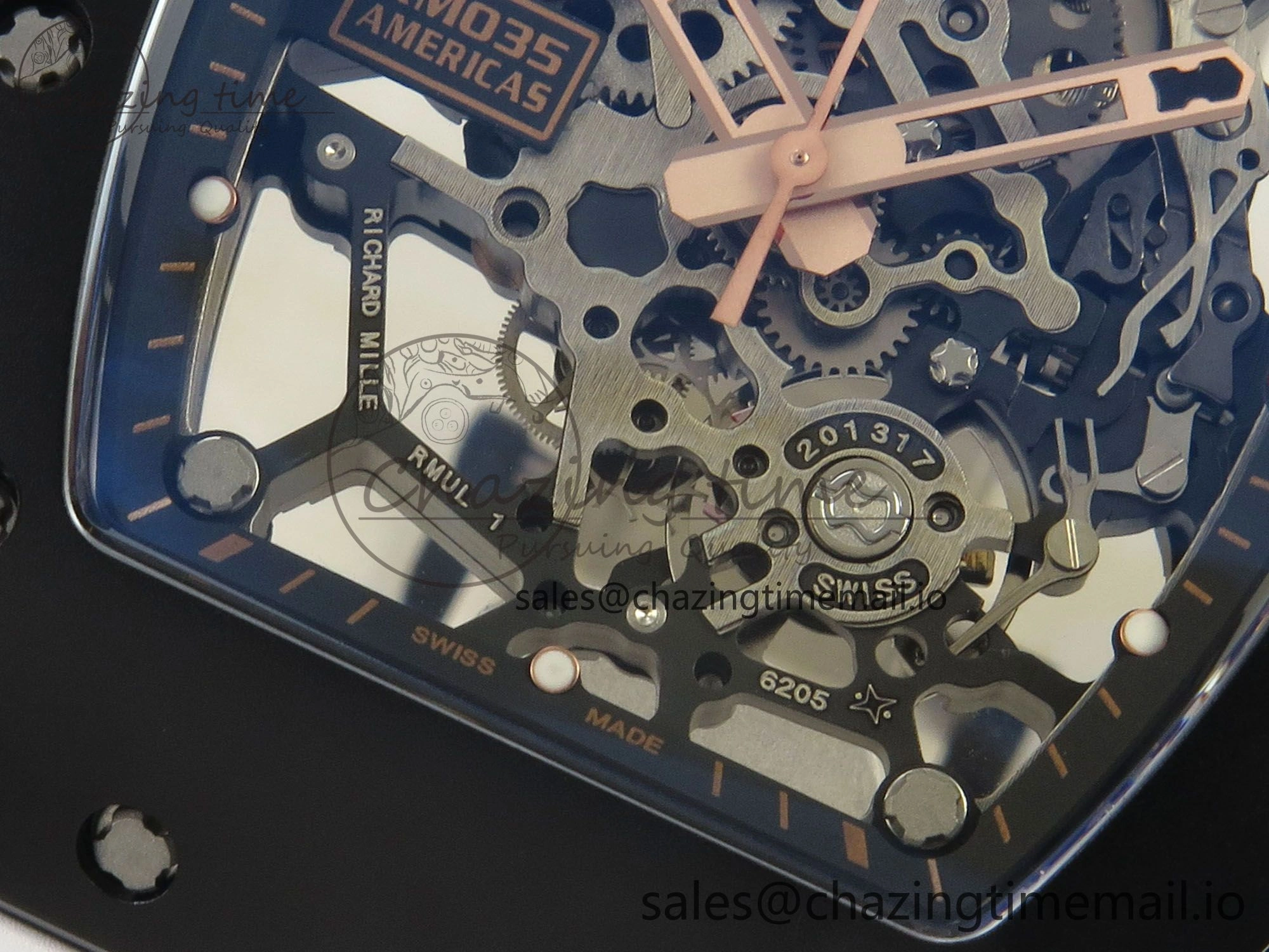 Fashionable RM035 Americas RG Black Ceramic SONIC Best Edition Skeleton Dial on White Rubber Strap Clone RMUL 9139
