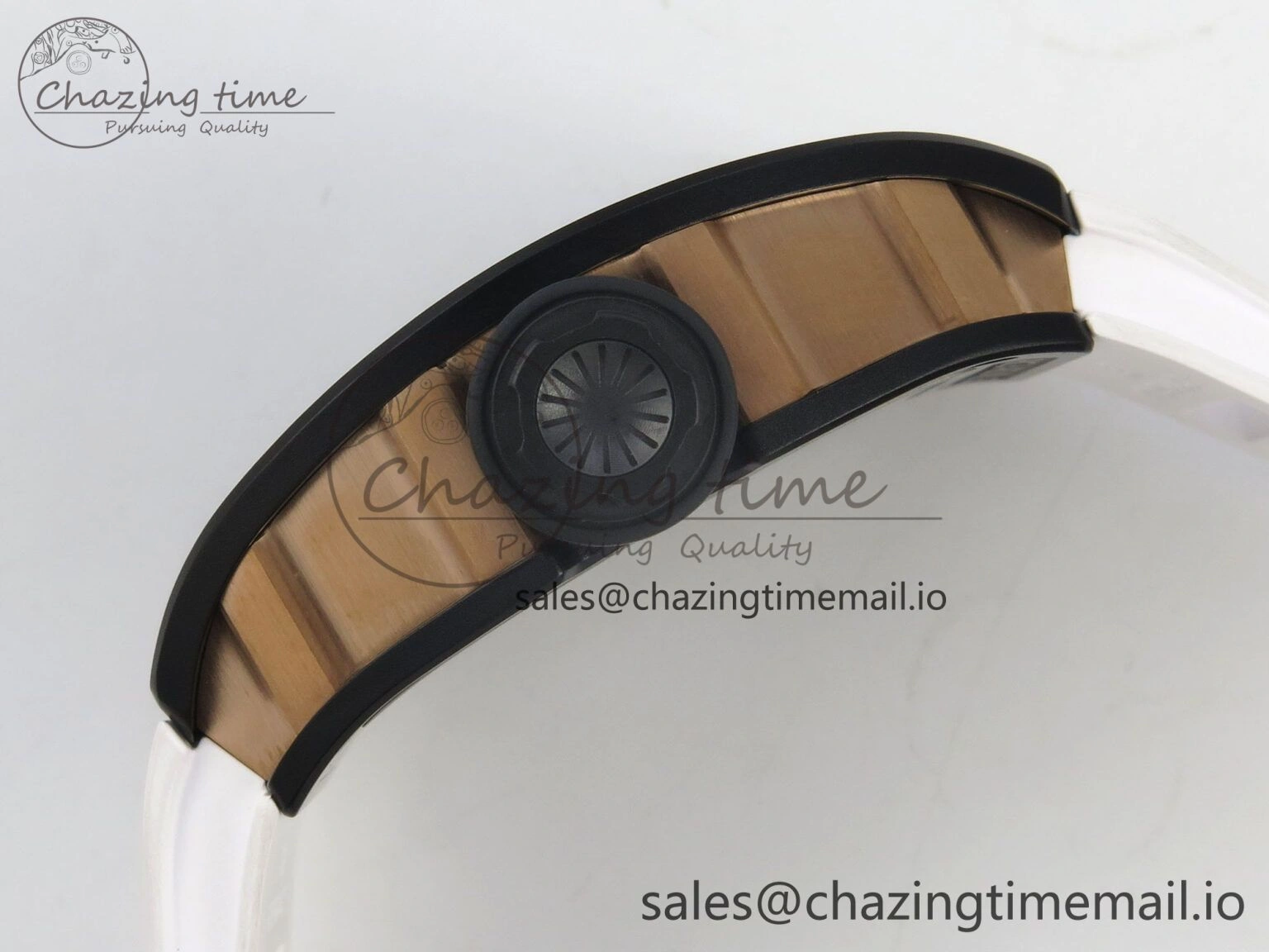 Fashionable RM035 Americas RG Black Ceramic SONIC Best Edition Skeleton Dial on White Rubber Strap Clone RMUL 9139