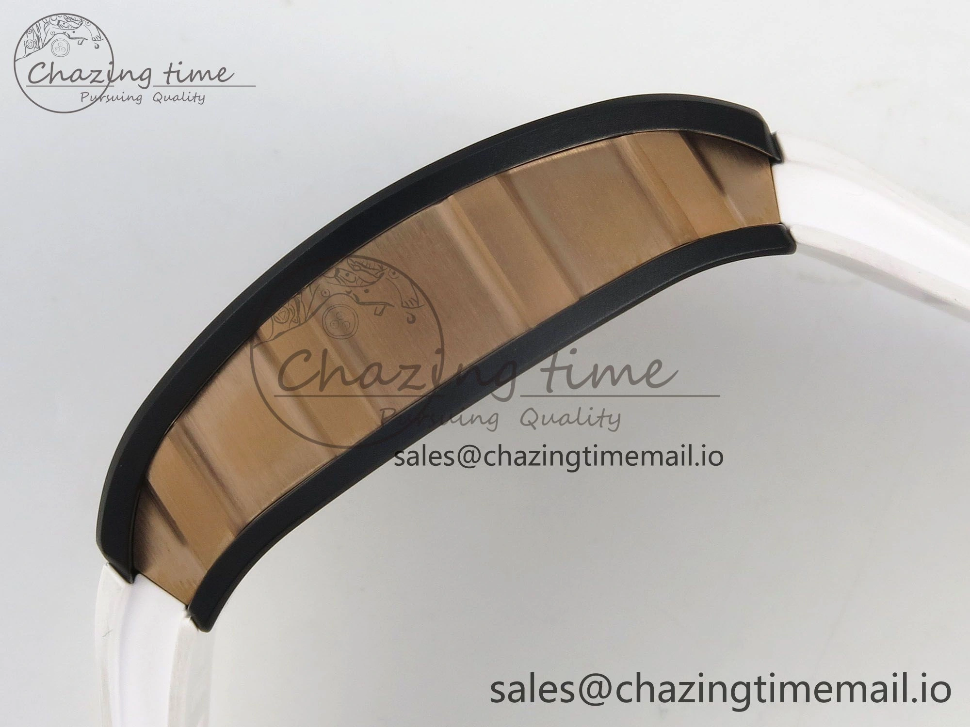 Fashionable RM035 Americas RG Black Ceramic SONIC Best Edition Skeleton Dial on White Rubber Strap Clone RMUL 9139