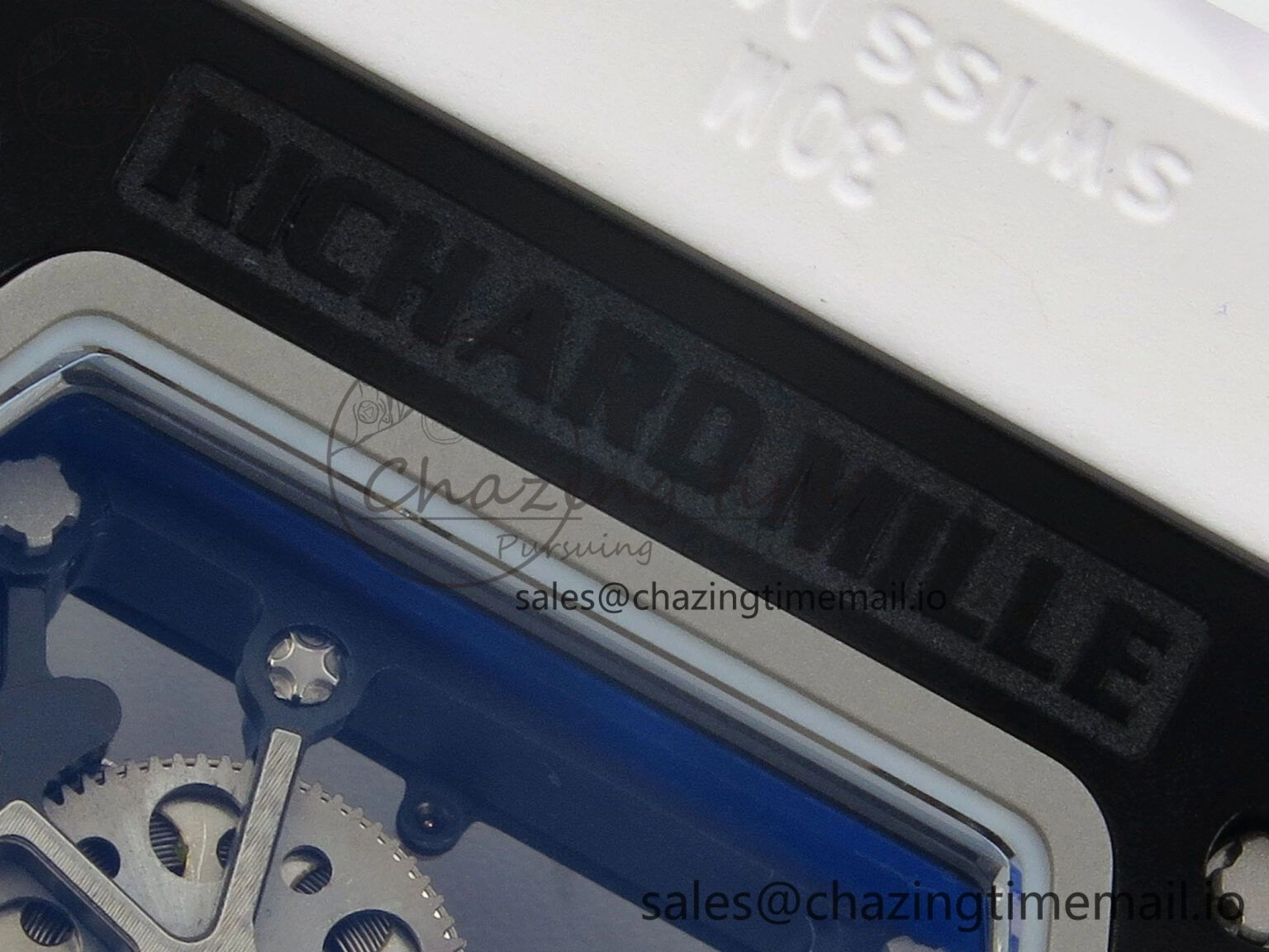 Fashionable RM035 Americas RG Black Ceramic SONIC Best Edition Skeleton Dial on White Rubber Strap Clone RMUL 9139