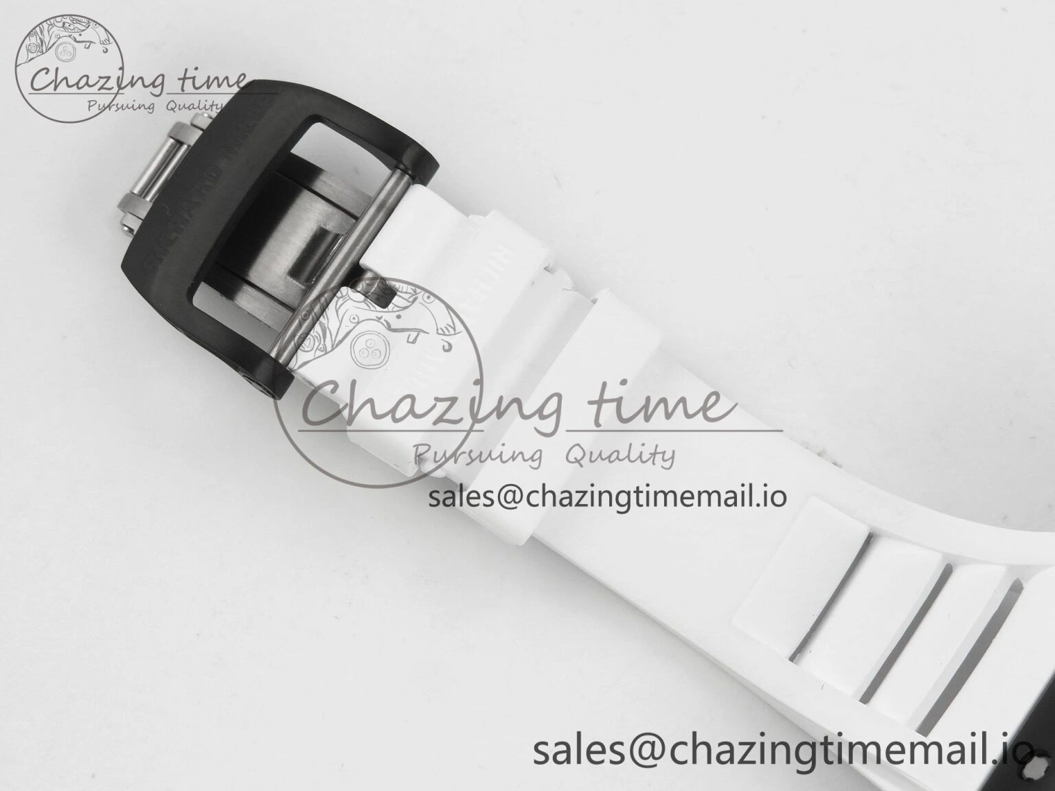 Fashionable RM035 Americas RG Black Ceramic SONIC Best Edition Skeleton Dial on White Rubber Strap Clone RMUL 9139
