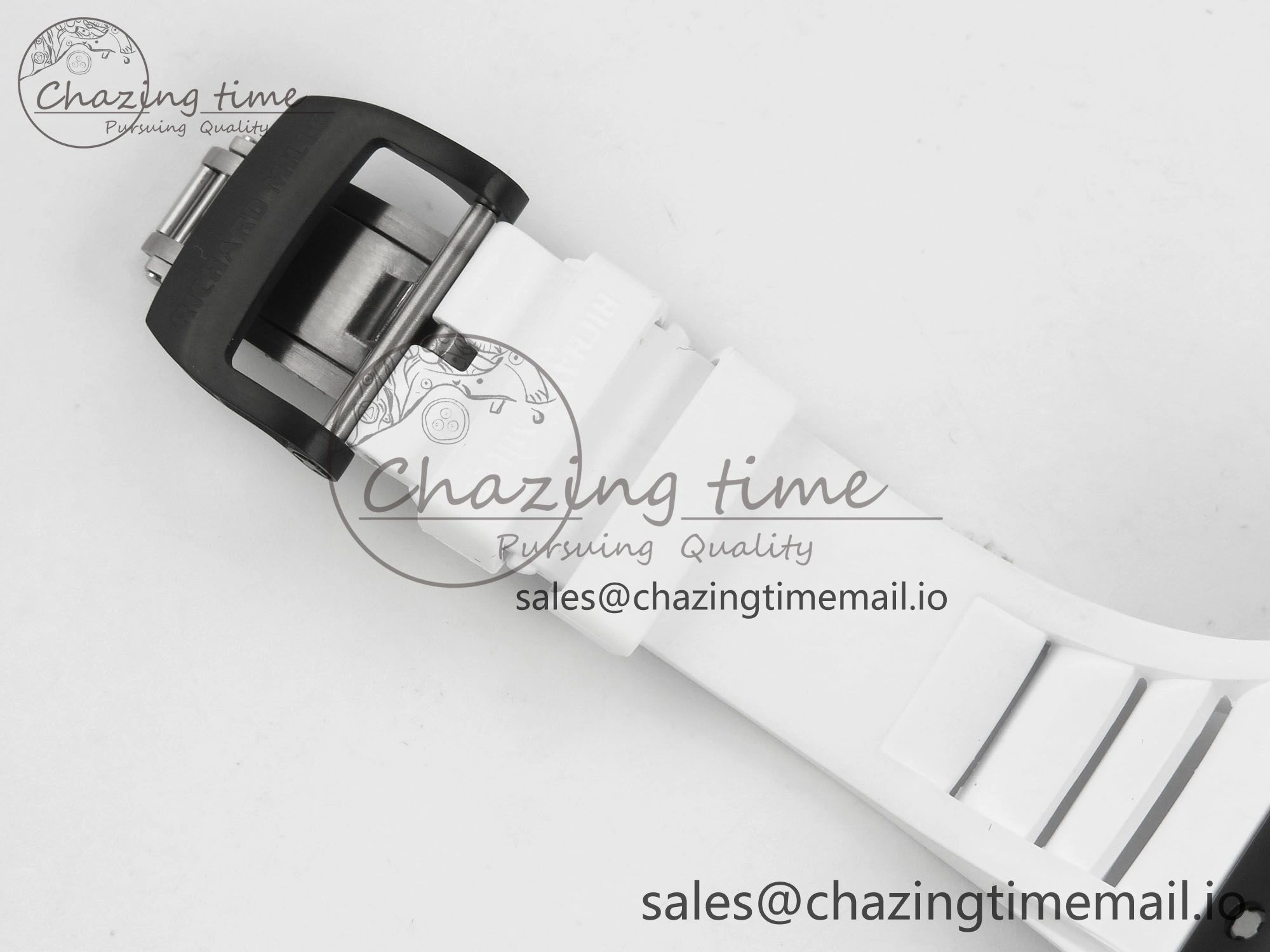 Fashionable RM035 Americas RG Black Ceramic SONIC Best Edition Skeleton Dial on White Rubber Strap Clone RMUL 9139