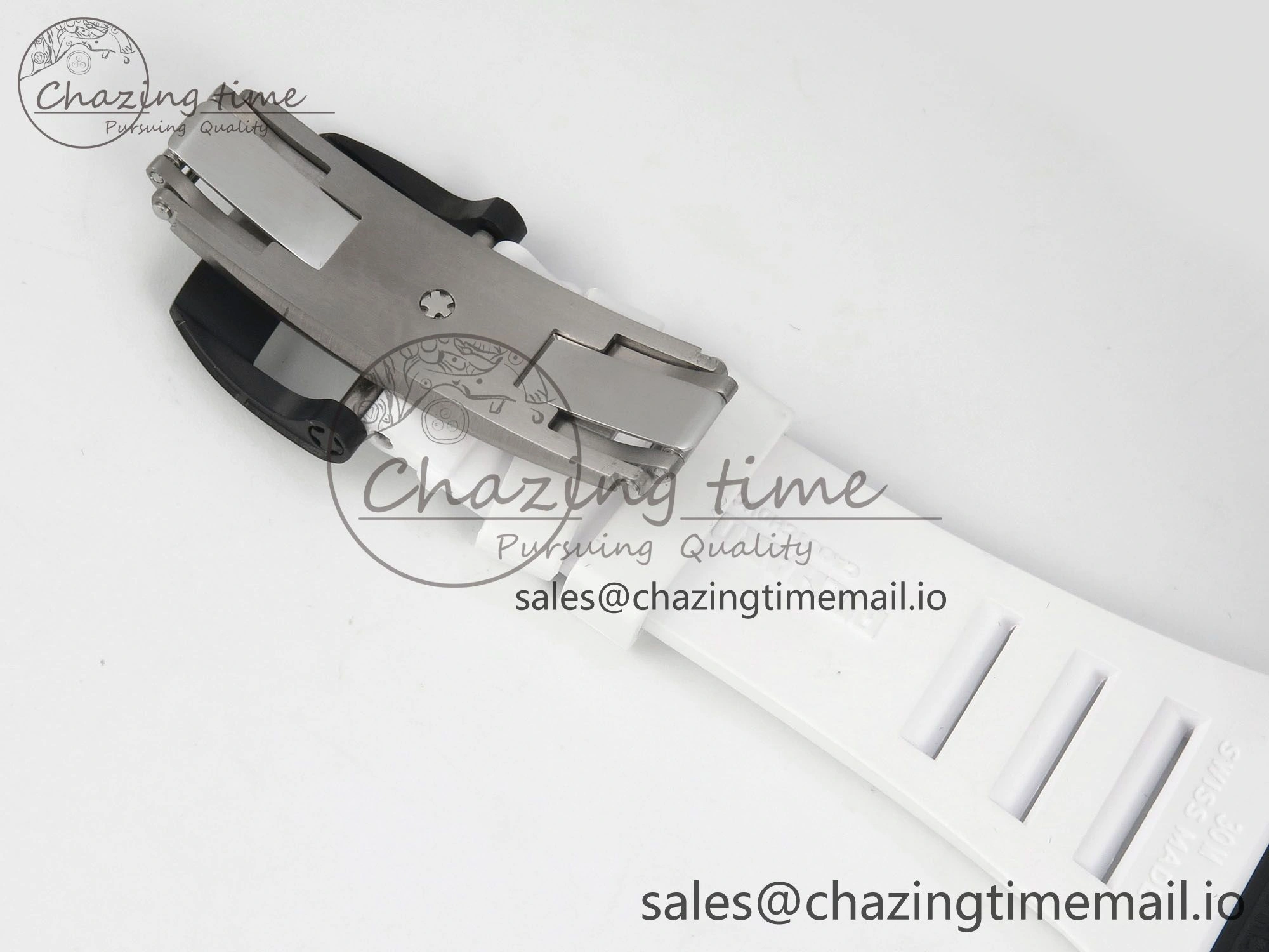 Fashionable RM035 Americas RG Black Ceramic SONIC Best Edition Skeleton Dial on White Rubber Strap Clone RMUL 9139