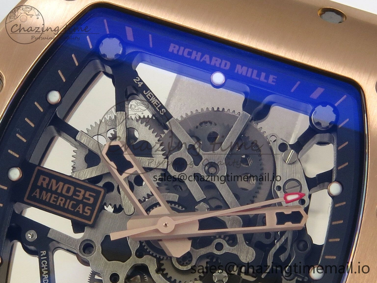 RM035 Americas RG SONIC Best Edition Skeleton Dial on White Rubber Strap Clone RMUL Thermal 9140