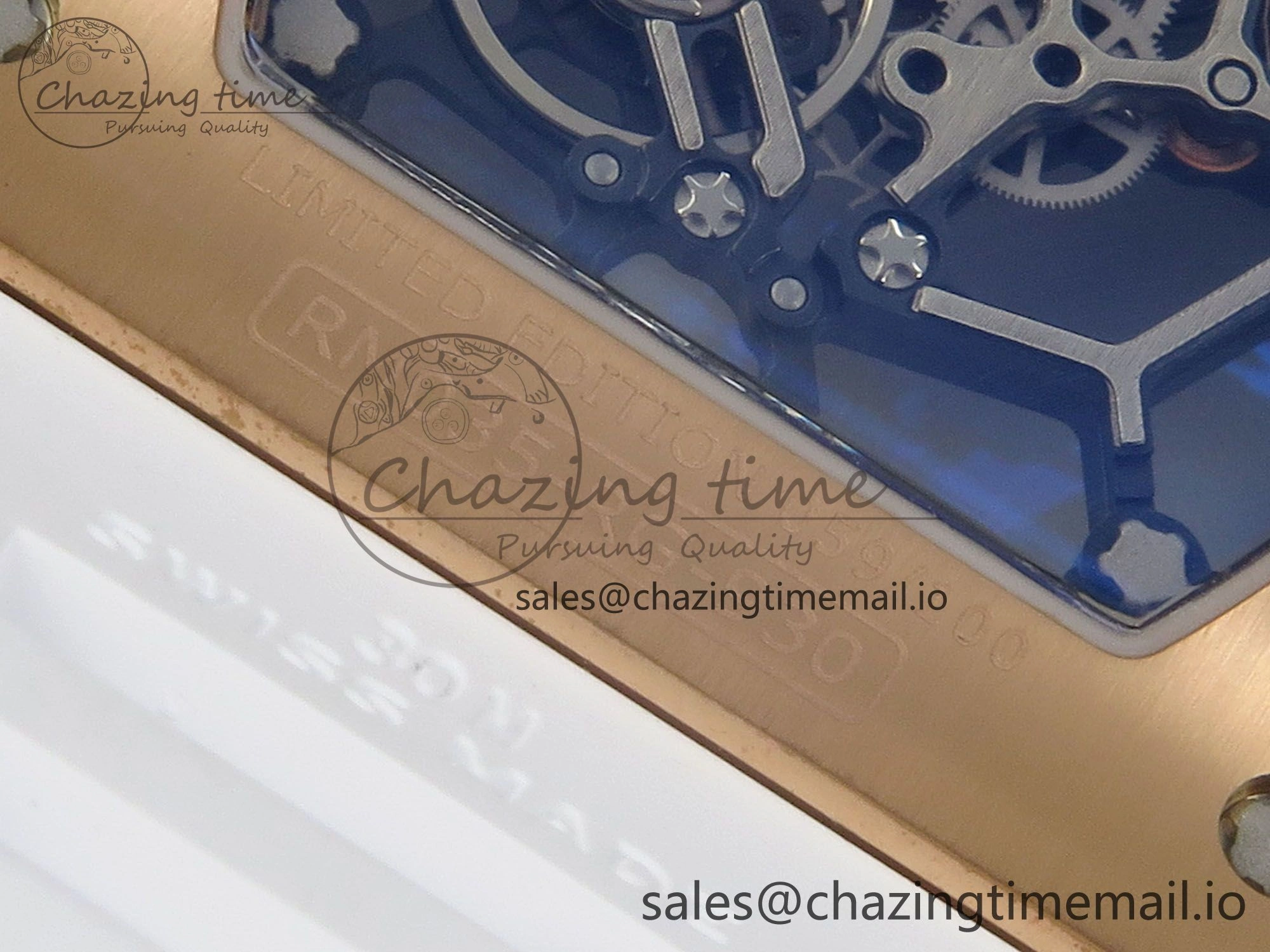 RM035 Americas RG SONIC Best Edition Skeleton Dial on White Rubber Strap Clone RMUL Thermal 9140
