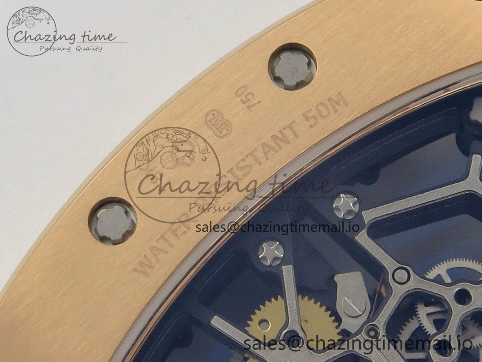 RM035 Americas RG SONIC Best Edition Skeleton Dial on White Rubber Strap Clone RMUL Thermal 9140