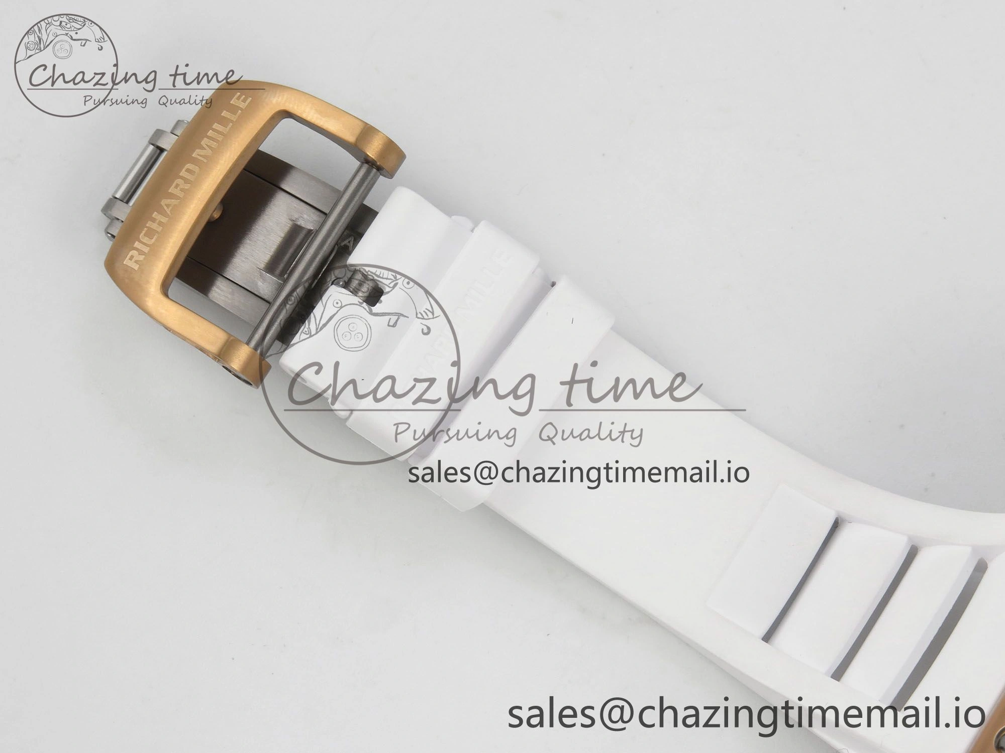 RM035 Americas RG SONIC Best Edition Skeleton Dial on White Rubber Strap Clone RMUL Thermal 9140