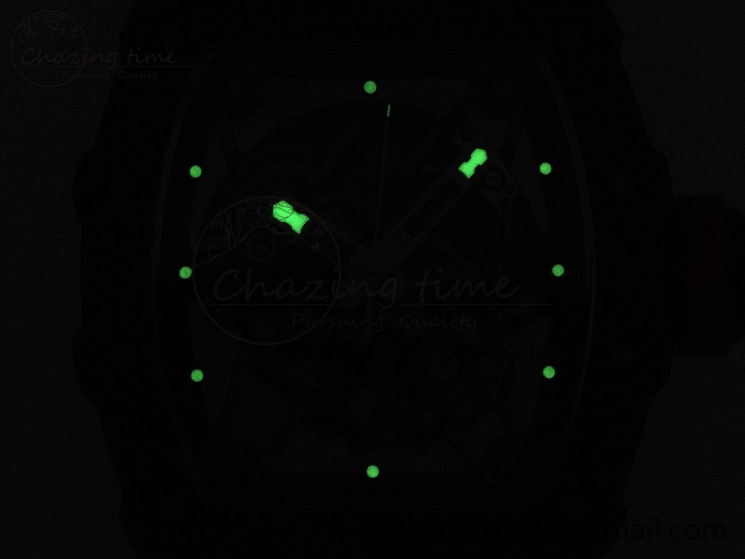 RM035 BLACK CARBON SONIC BEST EDITION SKELETON DIAL ON RED RUBBER STRAP CLONE RMUL SportInspired 9317