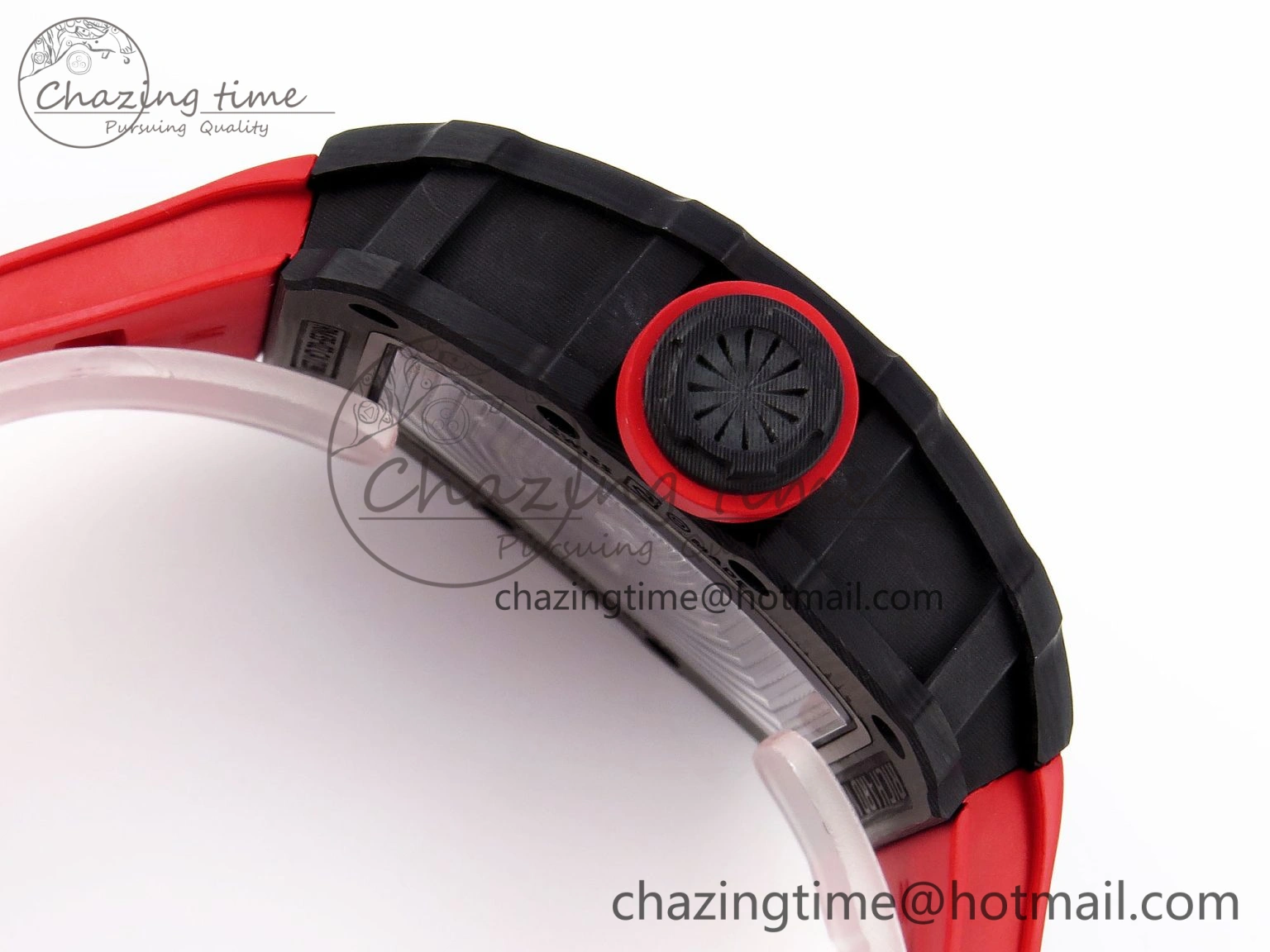 RM035 BLACK CARBON SONIC BEST EDITION SKELETON DIAL ON RED RUBBER STRAP CLONE RMUL SportInspired 9317