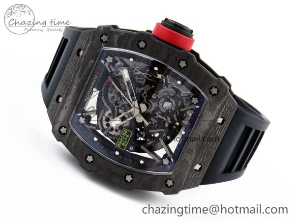 RM035 Black Carbon SONIC Best Edition Skeleton Dial on Black Rubber Strap Clone RMUL FashionForward 9307